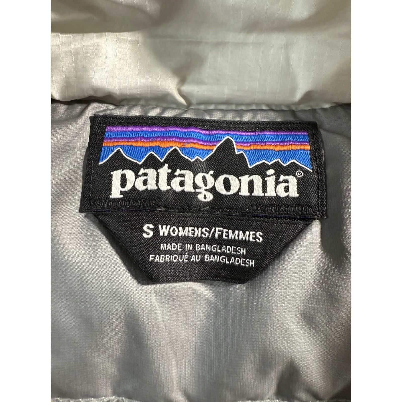 Patagonia Goose Down Sweater Puffer Jacket Womens S Gray Full Zip
