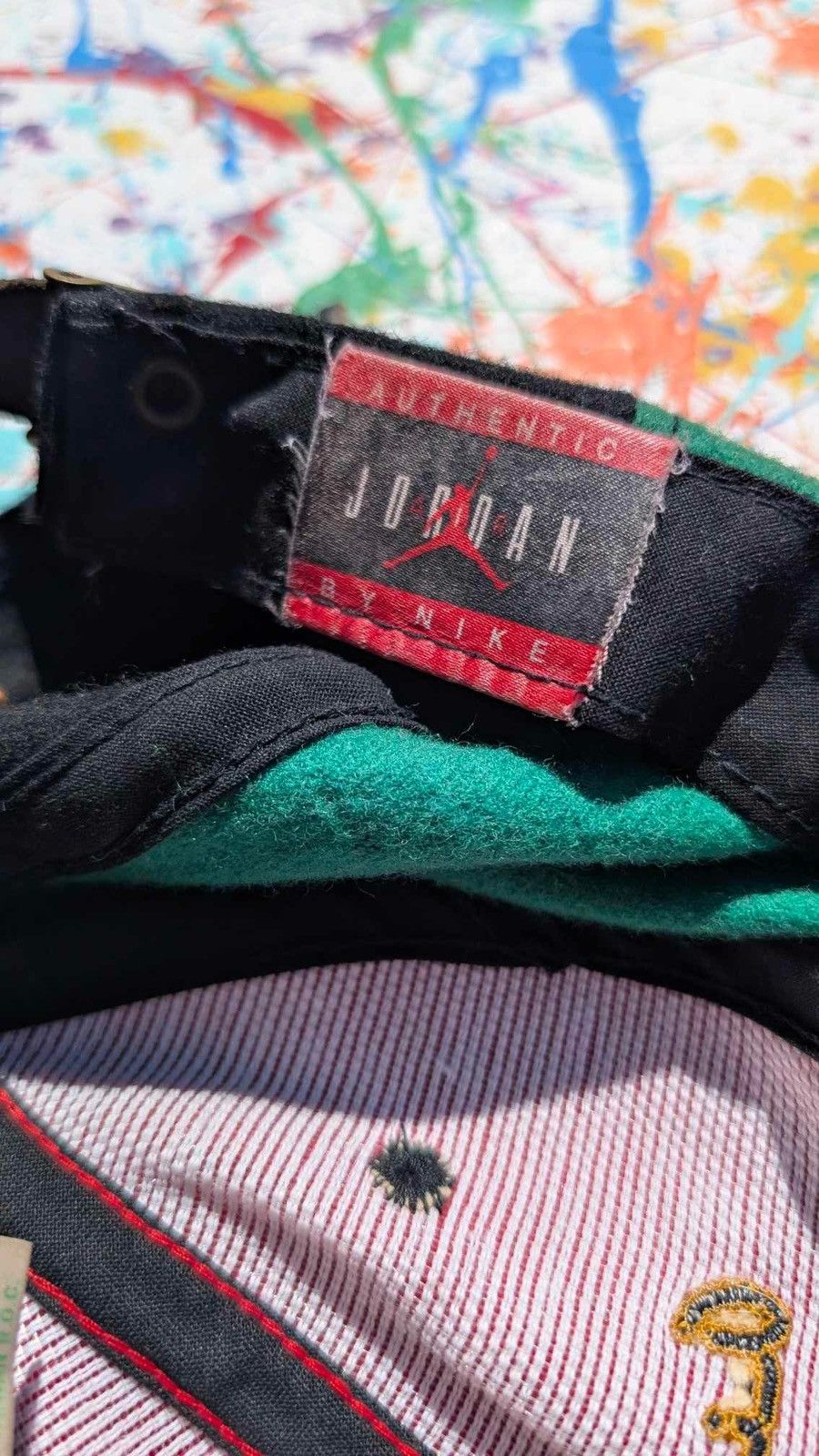 Jordan Brand Vintage Nike air Jordan cap 90s black red green OS fleece Size ONE SIZE - 13 Thumbnail