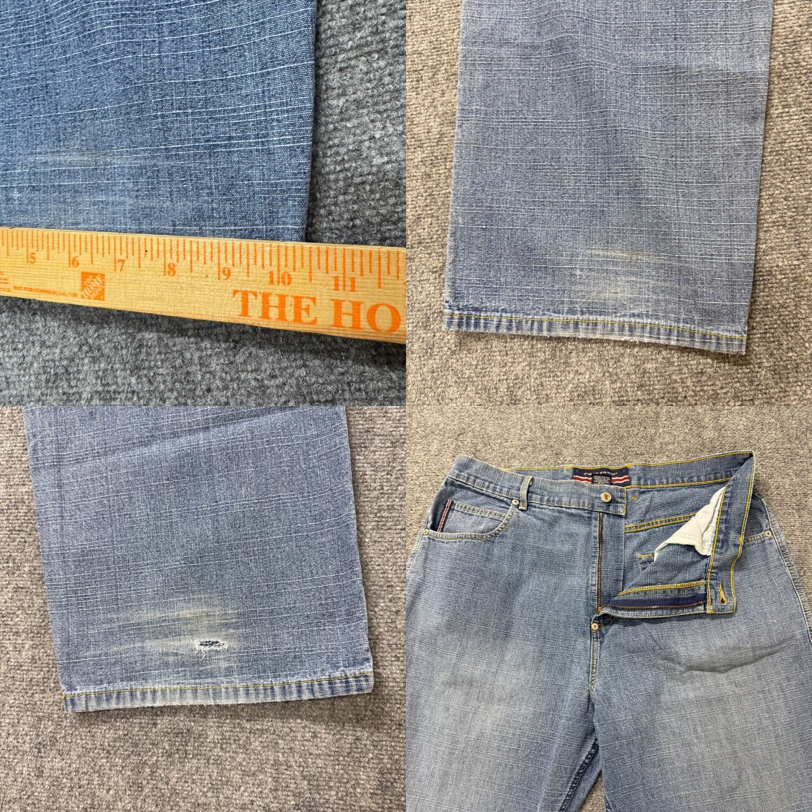 Phat Farm Phat Farm Jeans Men 38x32 Baggy Light Wash Distressed 100% Cotton Blue Jeans Mens Wide-Leg 90s Distressed Style Size US 38 / EU 54 - 8 Thumbnail