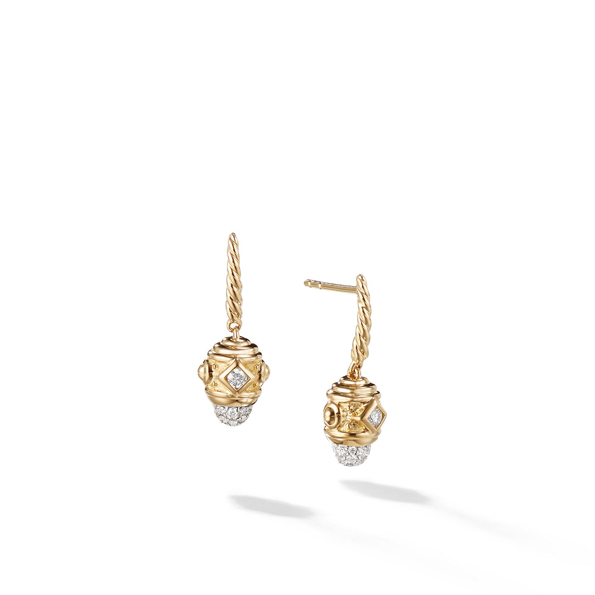 David Yurman o1w1db10325 Earrings in 18K Yellow Gold with Diamonds & 22mm Size ONE SIZE - 1 Thumbnail