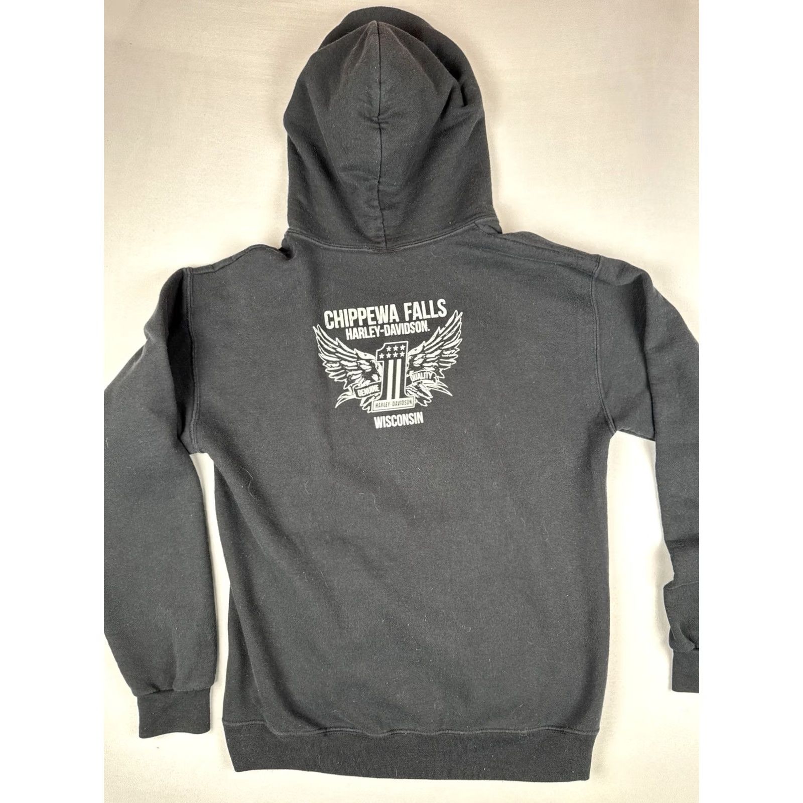 Harley Davidson VINTAGE Harley-Davidson Hoodie Eagle Biker Pullover Mens M Black Size US M / EU 48-50 / 2 - 7 Thumbnail