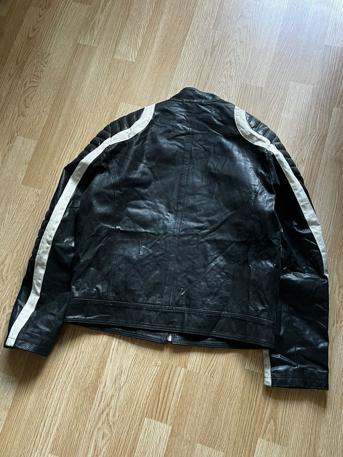 Other Striped Moto Racing Leather Jacket Size M Size US M / EU 48-50 / 2 - 6 Thumbnail