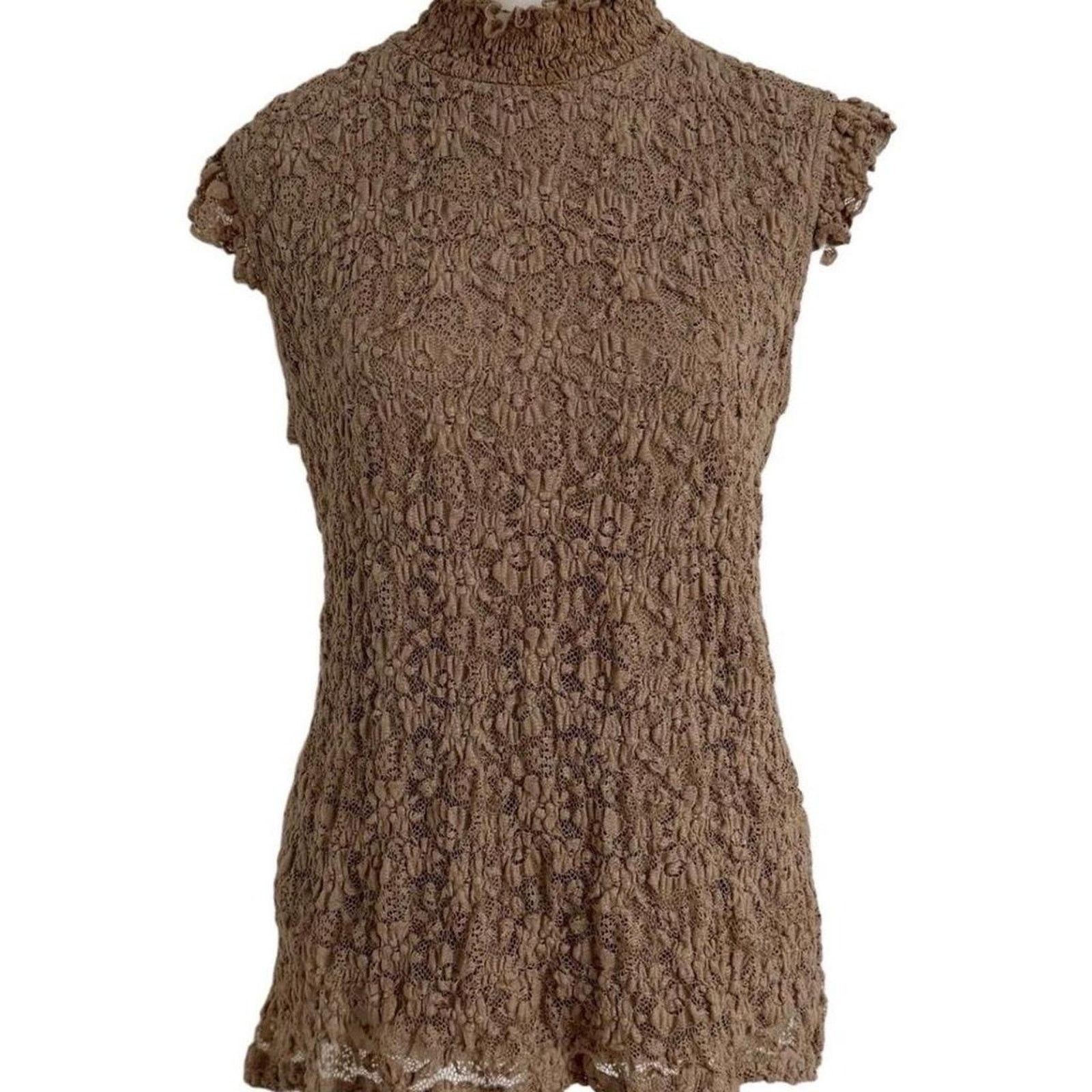 Other Jennie & Marlis Brown Laced Top Ruffles & High Neck Size M Size M / US 6-8 / IT 42-44 - 1 Thumbnail