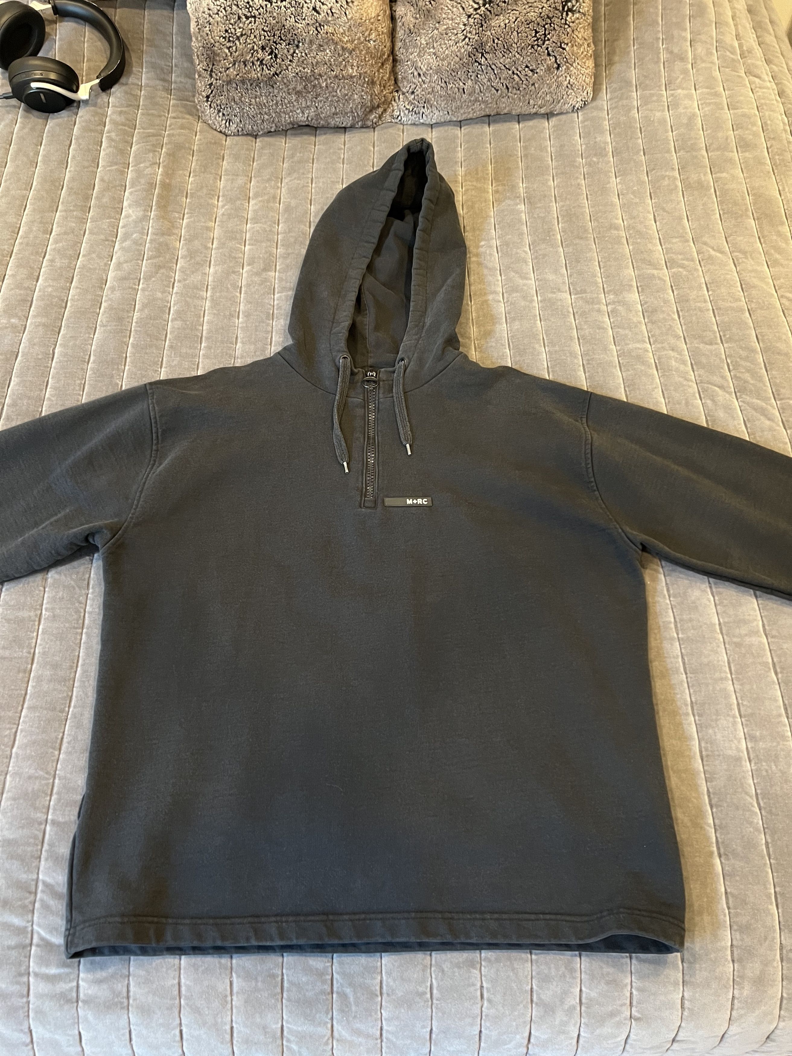 image of M Rc Noir M+Rc Noir Half-Zip Hoodie in Black, Men's (Size XL)