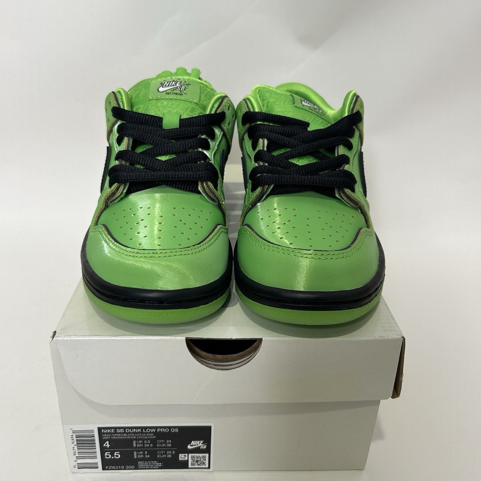 Nike Nike SB Dunk Low QS The Powerpuff Girls “Buttercup” Size US 5.5 / IT 35.5 - 2 Thumbnail