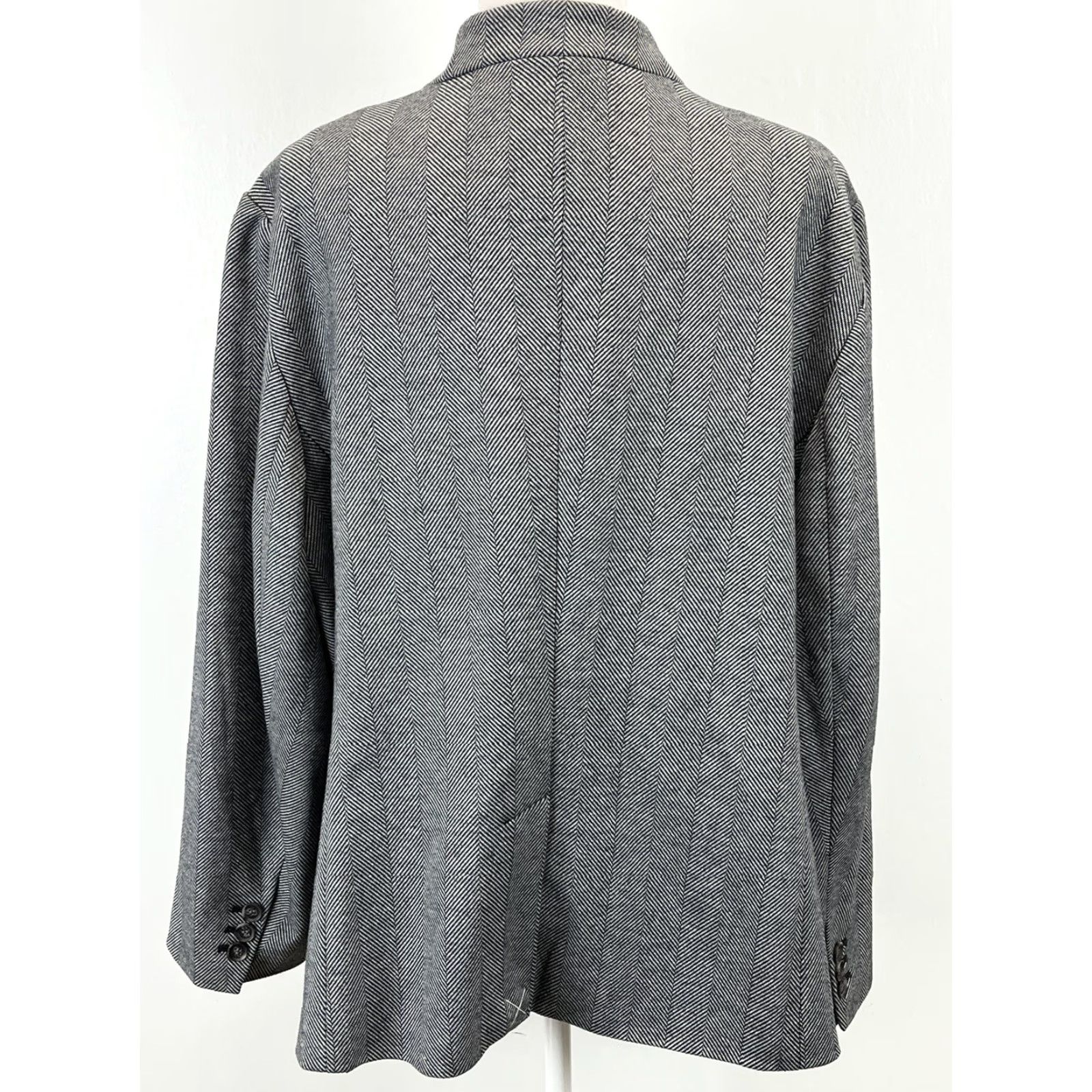 Talbots Talbots Aberdeen Blazer Women's 24W Gray Herringbone Single Button Blazer Size 4XL / US 24-26 - 3 Thumbnail