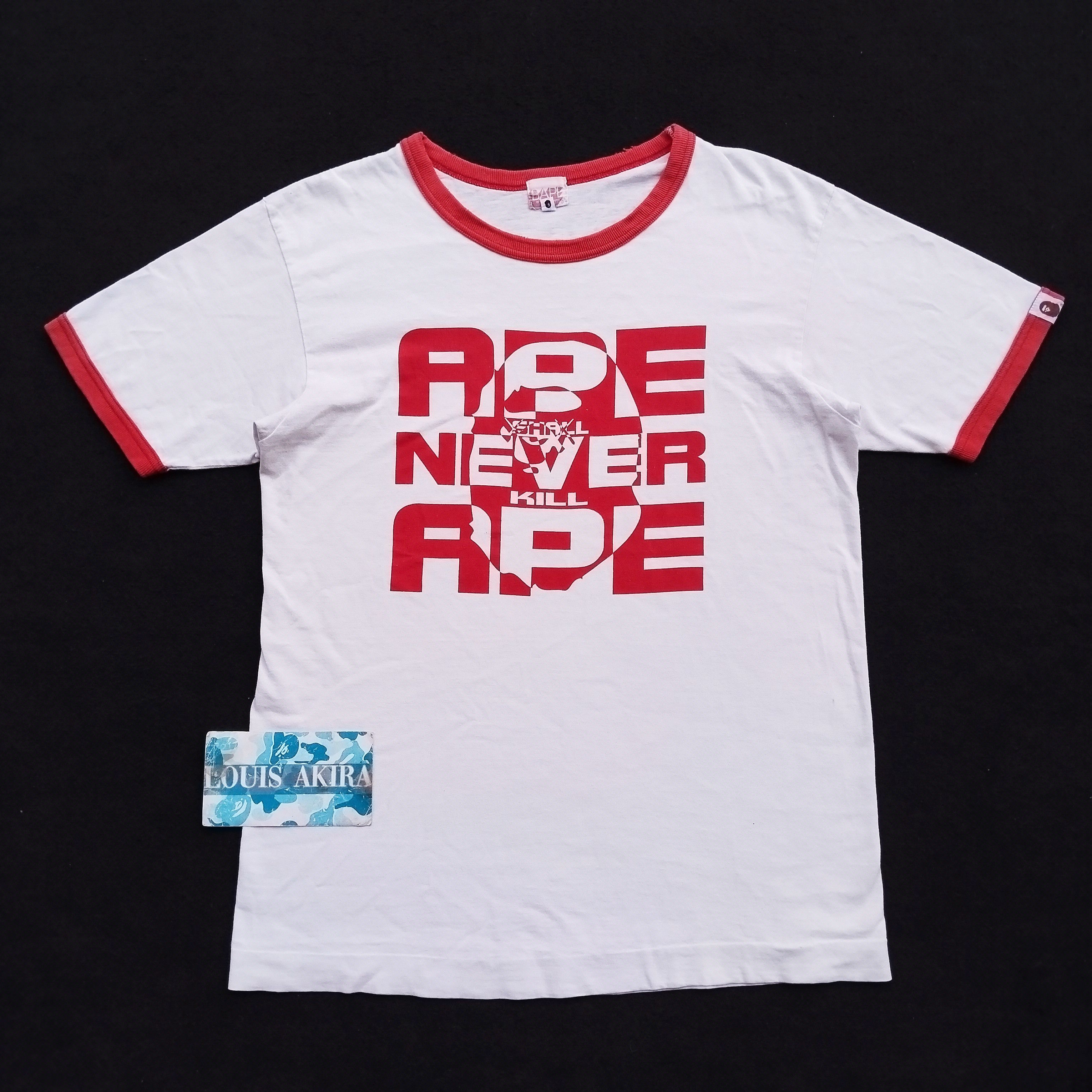 image of 2006 Bape X Kaws Tee Disstressed in White, Men's (Size Medium)