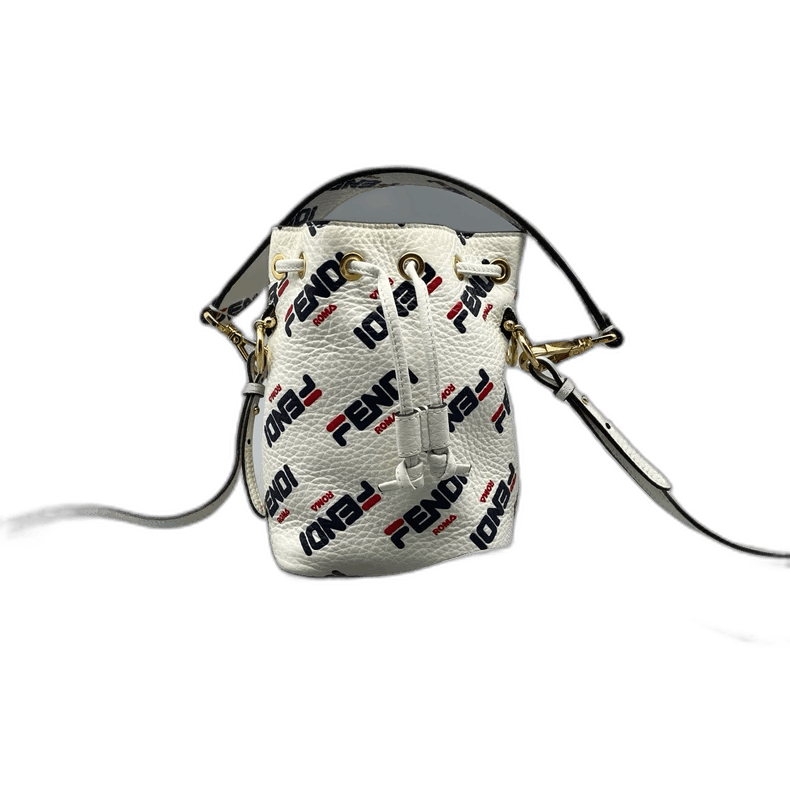 Fendi Mini Drawstring Bucket Bag Collaboration in White, Men's