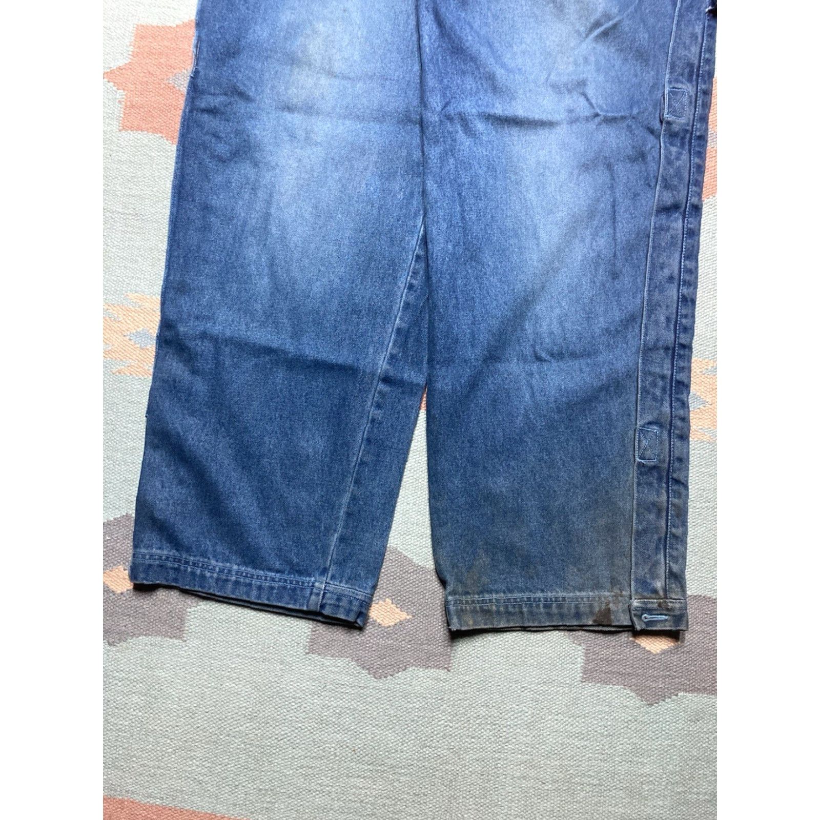 JNCO VINTAGE Jeans Men's 38x32 Blue Wide-Leg Hip Hop JNCO Style Baggy Carpenter Skater 90s 2000s Era Jeans with Zippers Side Size US 38 / EU 54 - 5 Thumbnail