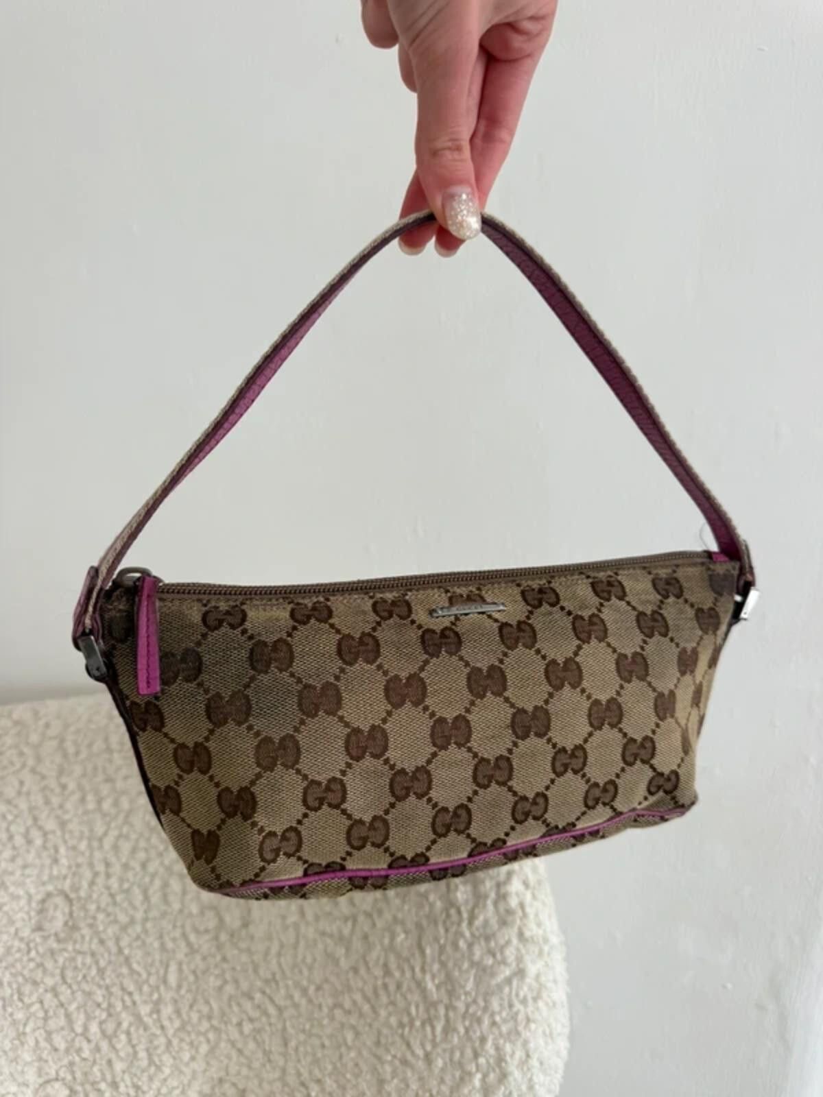 Gucci Pink Gucci GG Canvas Pochette Size ONE SIZE - 3 Thumbnail