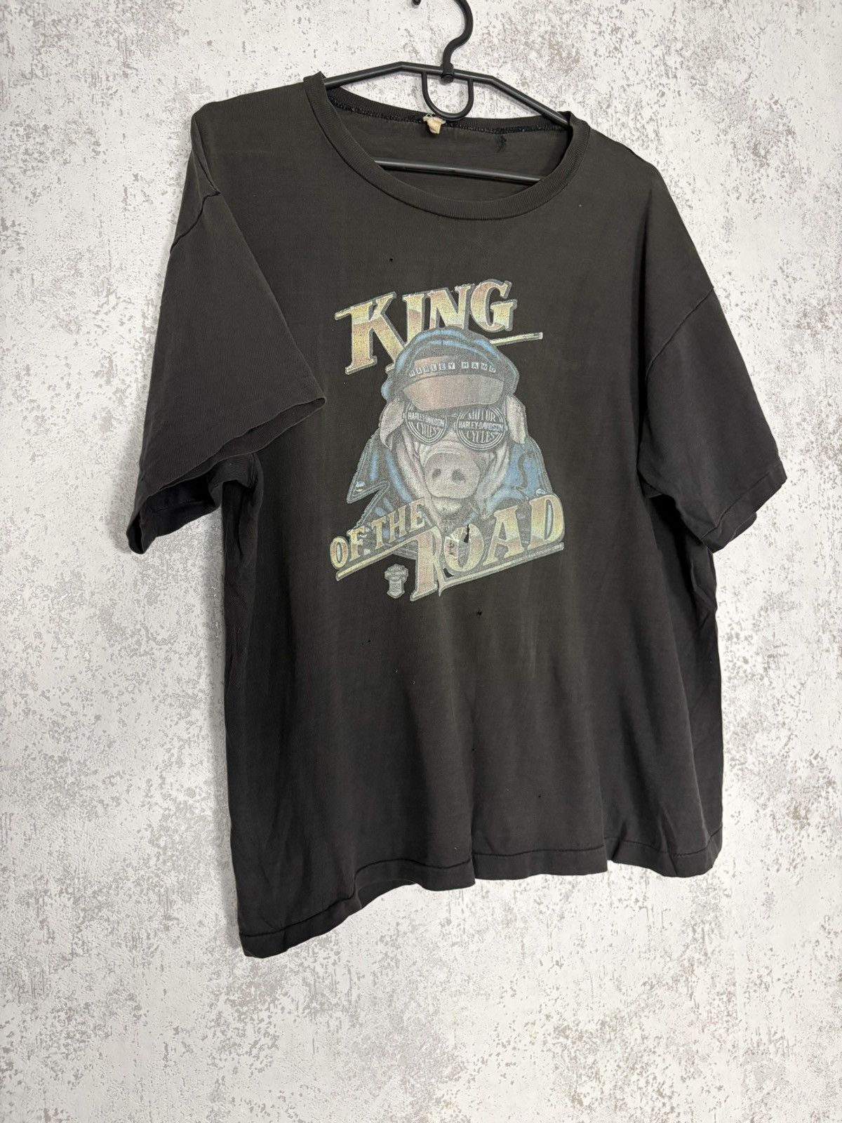 Harley Davidson Vintage 1982 Harley Davidson King Of The Road Pig Biker Tee Size US M / EU 48-50 / 2 - 1 Thumbnail
