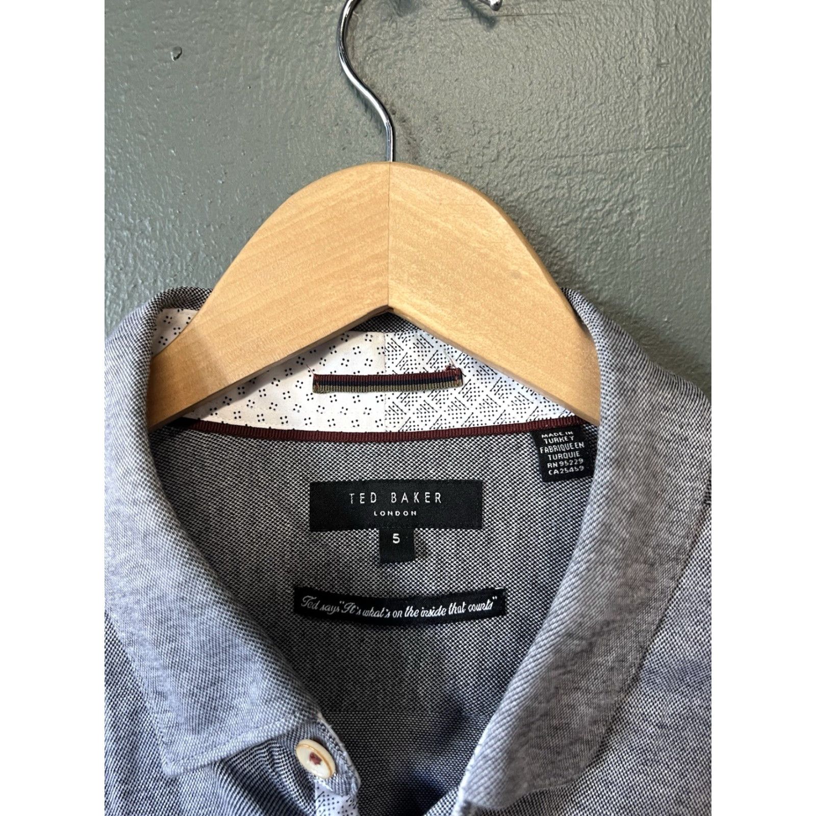 Ted Baker Ted Baker Mens Gray Long Sleeve Button-Up Shirt Size S Size US S / EU 44-46 / 1 - 3 Thumbnail