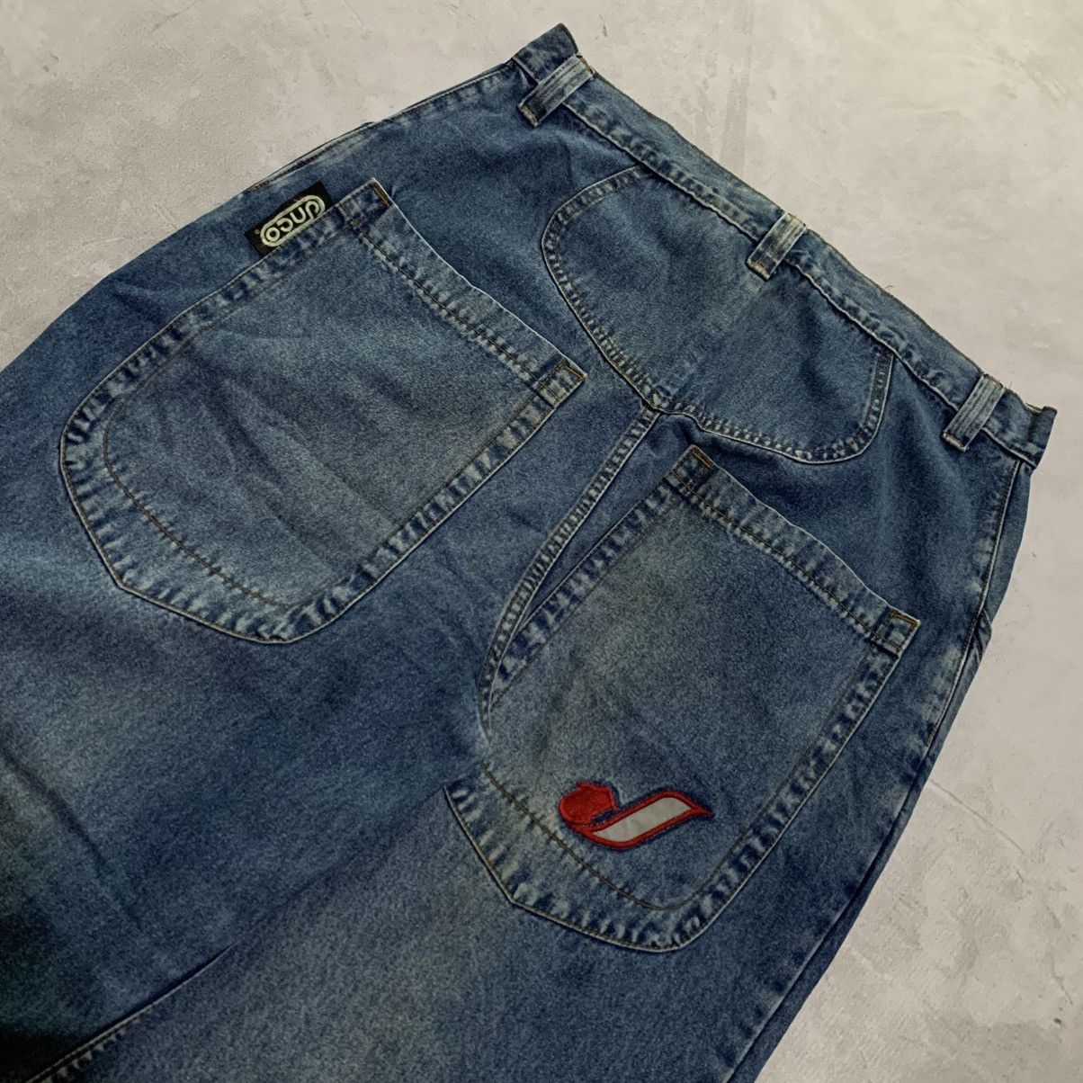 JNCO Y2K JNCO handy Man Big Pocket Reflective Baggy Denim Pants Size US 36 / EU 52 - 6 Thumbnail