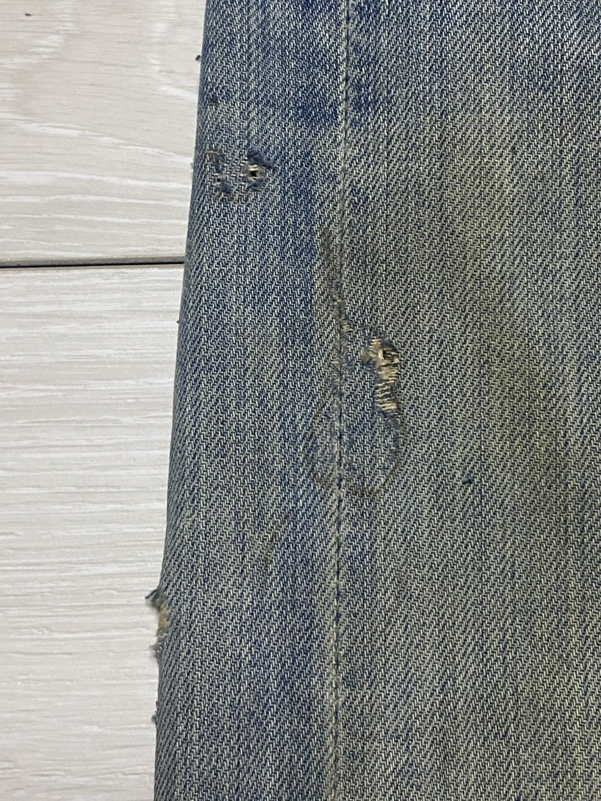 Evisu Crazy Vintage Evis 90s Heavy repaired Distressed Baggy Jeans Size US 33 - 20 Thumbnail