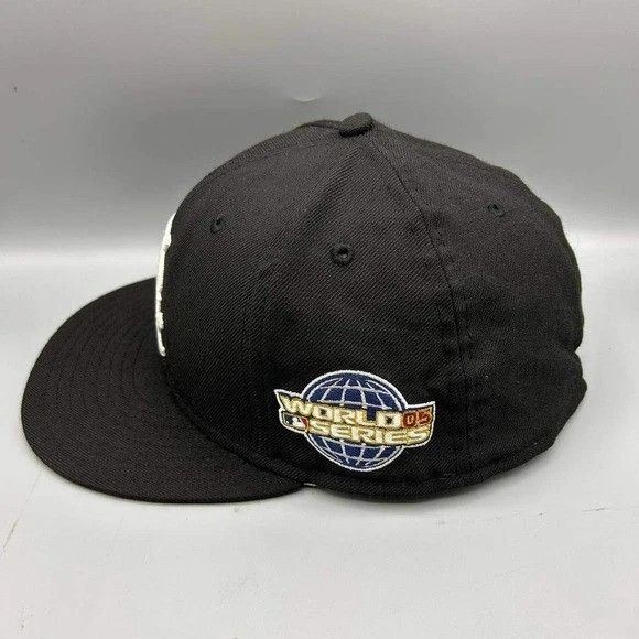 New Era Chicago White Sox Hat Men 7 5/8 Black MLB Fitted Cap Wool Size ONE SIZE - 7 Thumbnail