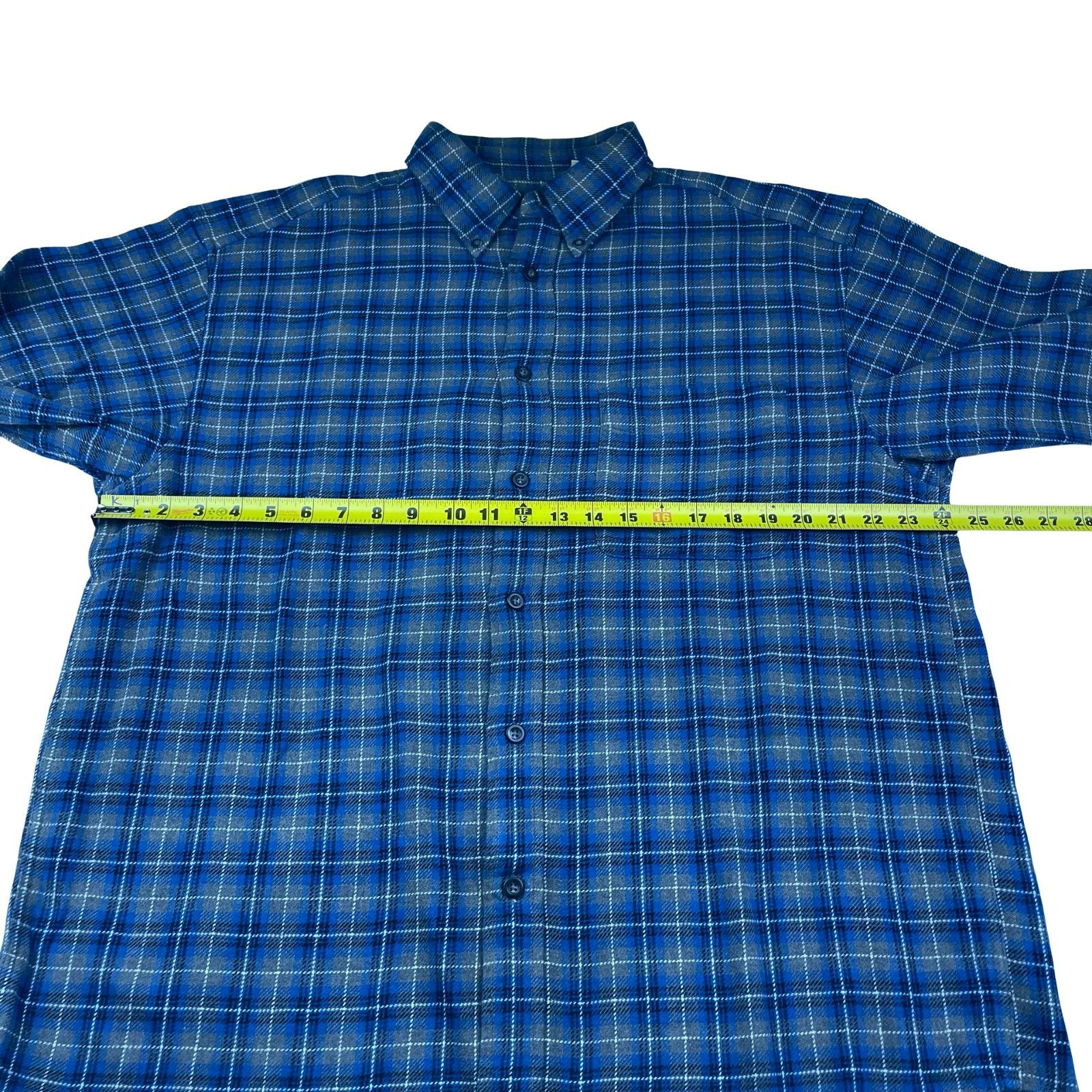 Gap VTG GAP Men's 100% Cotton Flannel Button Shirt Blue/Gray Pla Size US L / EU 52-54 / 3 - 7 Thumbnail