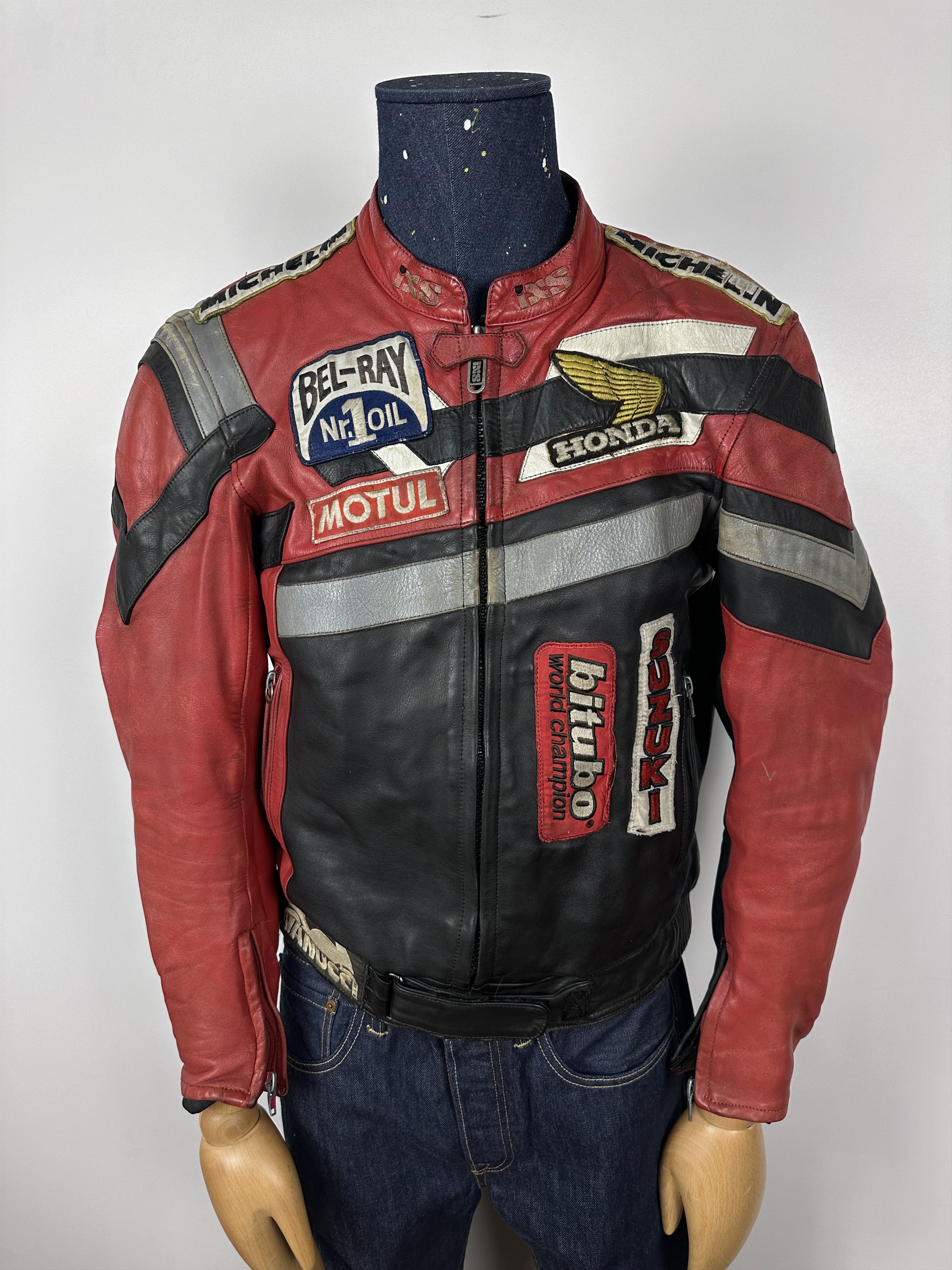 Vintage Honda Motul Suzuki Racing Vintage Leather Moto IXS Jacket Size US L / EU 52-54 / 3 - 2 Thumbnail