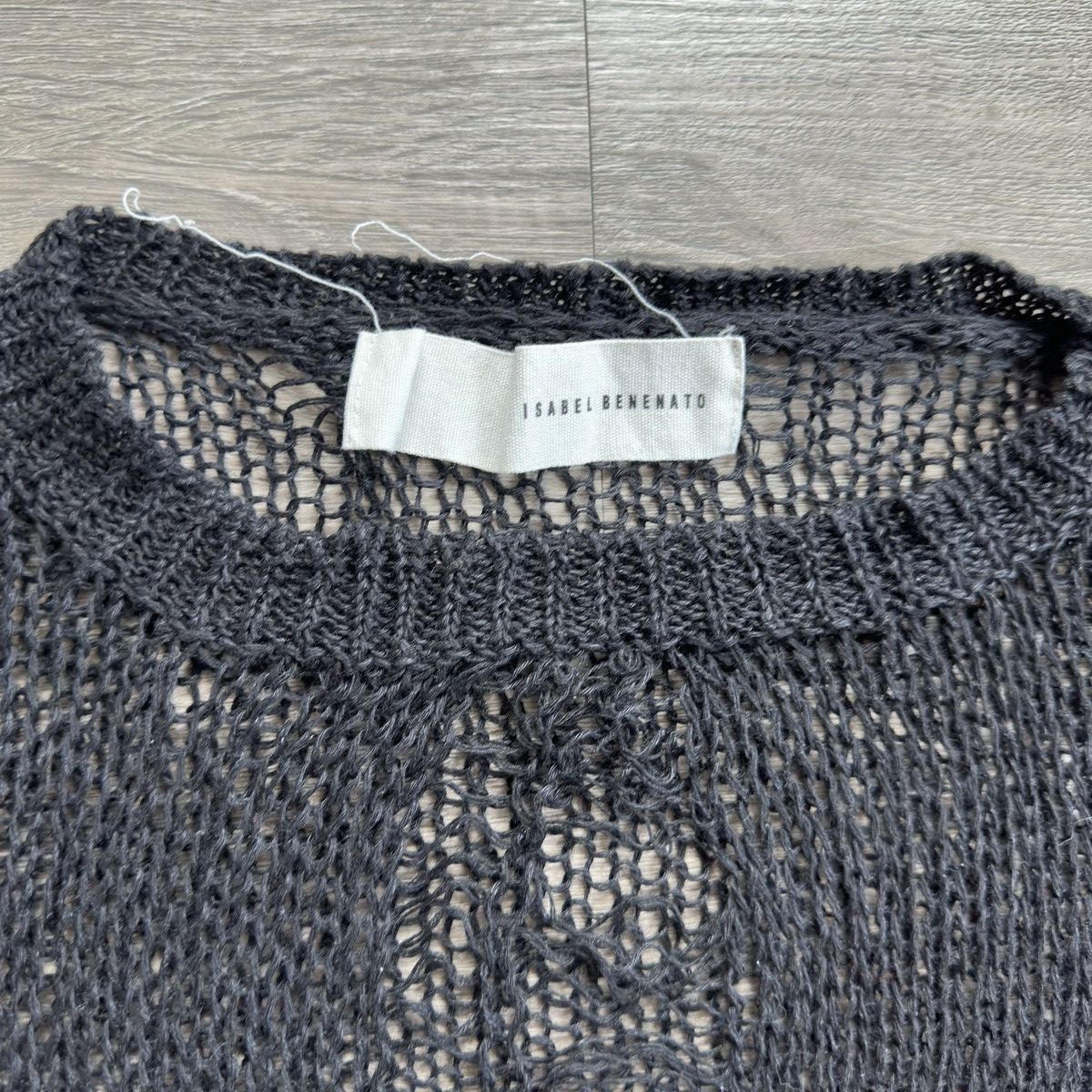 Isabel Benenato Black Open Knit Degrade Sweater Size US M / EU 48-50 / 2 - 3 Thumbnail