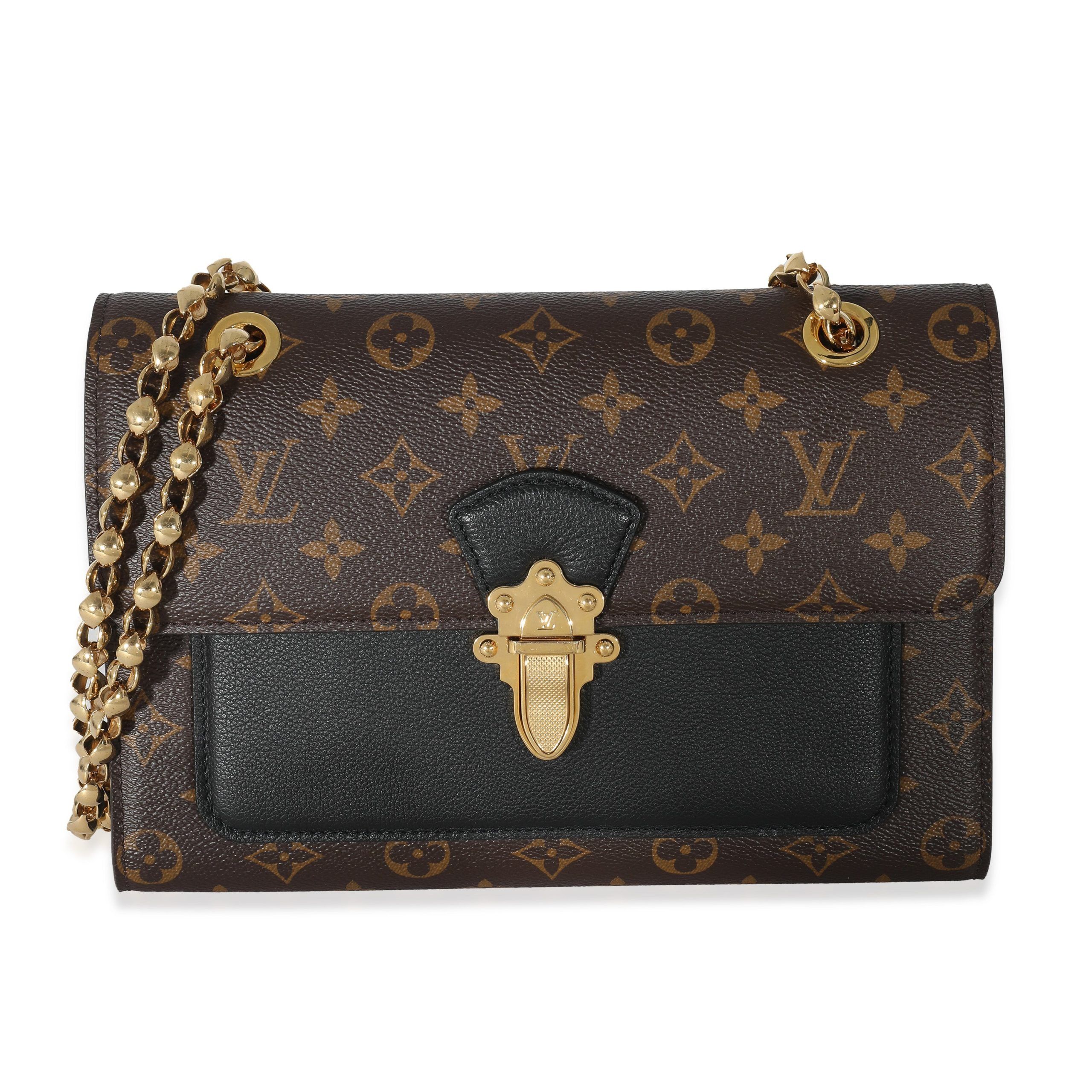 image of Louis Vuitton Black Taurillon Monogram Canvas Victoire Chain Bag, Women's