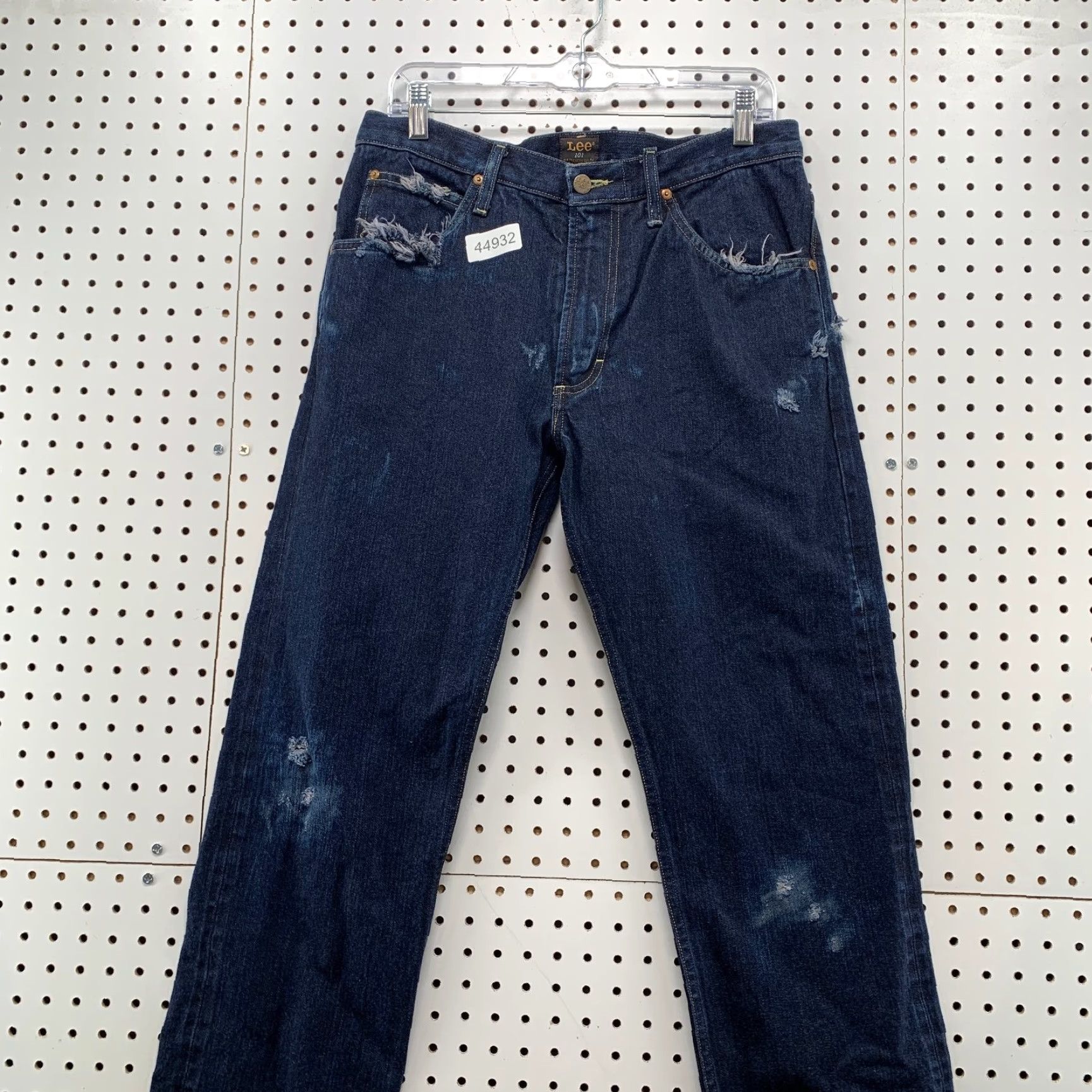 Lee Lee 101 Z Denim Selvedge Jeans Mens 33x30 Japan Indigo Dark Wash Distress Italy Size US 33 - 2 Thumbnail