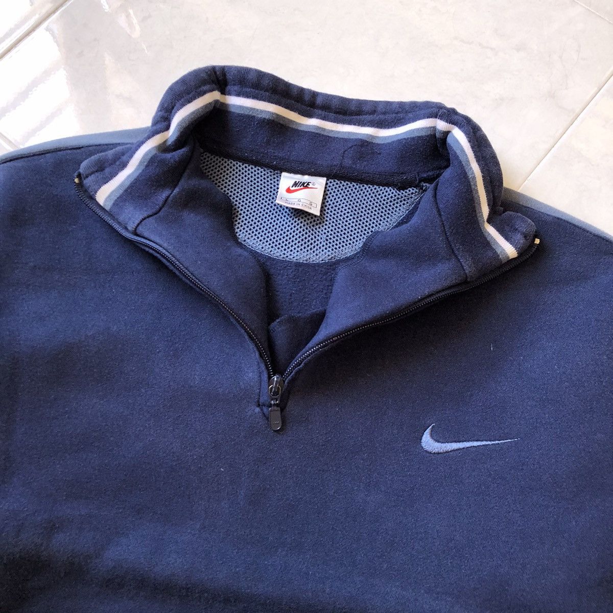 Nike × Vintage NIKE Spellout Backprint Design Half Zip Sweatshirt Size US L / EU 52-54 / 3 - 4 Thumbnail