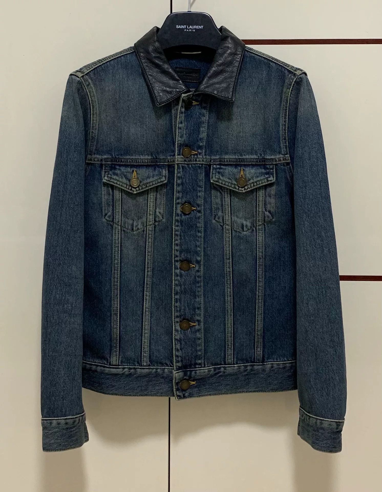 Saint Laurent Paris Saint Laurent Blue Denim Jacket S Size Size US S / EU 44-46 / 1 - 1 Thumbnail