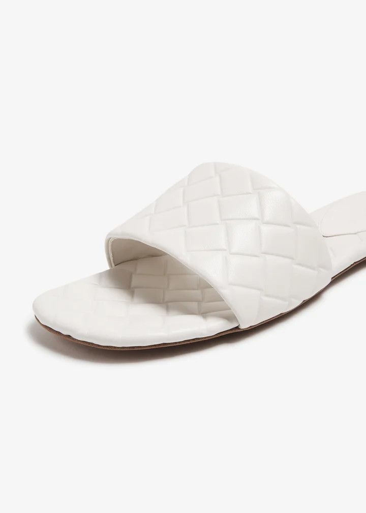 Bottega Veneta o1n1vont1225 Amy Flat Mule in White Size US 4 / IT 34 - 2 Thumbnail