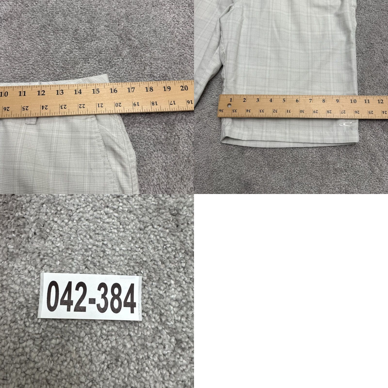 O'Neill O'neill Hybrid Chino Shorts Mens 31 Gray White Plaid Delta Relaxed Fit Preppy Size US 31 - 10 Thumbnail