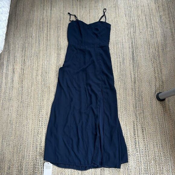 Abercrombie & Fitch ABERCROMBIE & FITCH Women’s Camille Satin Slit Midi Slip Dre Size XXS / US 00 / IT 34 - 3 Thumbnail