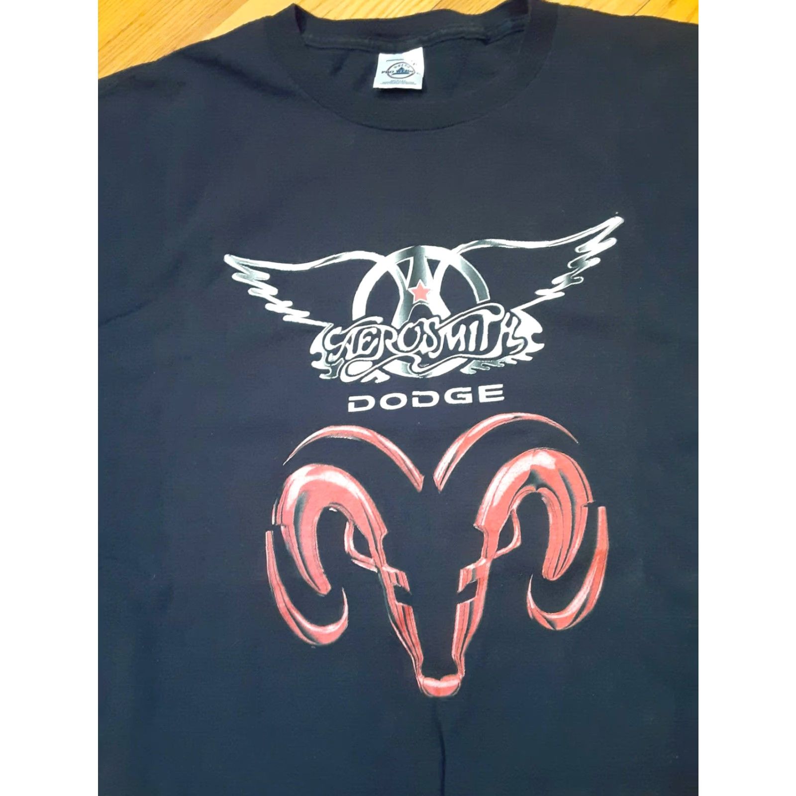 Vintage VINTAGE Aerosmith Dodge Ram T-Shirt XL Black Men Short Sleeve graphic delta pro weight Rams head Size US XL / EU 56 / 4 - 3 Thumbnail