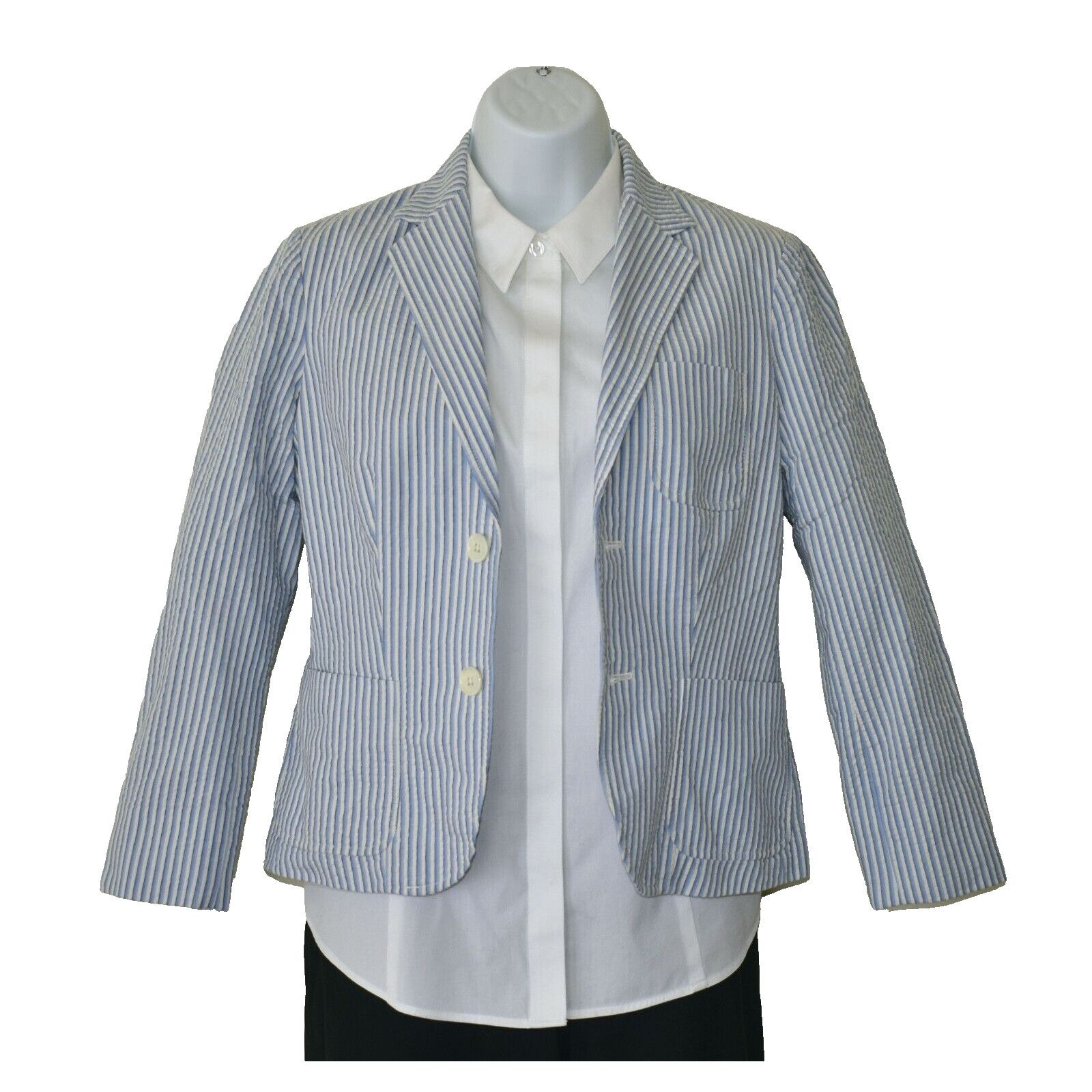 Ralph Lauren RALPH LAUREN RUGBY Blu Striped Cotton Two Button Blazer Sz 2 Size XS / US 0-2 / IT 36-38 - 3 Thumbnail