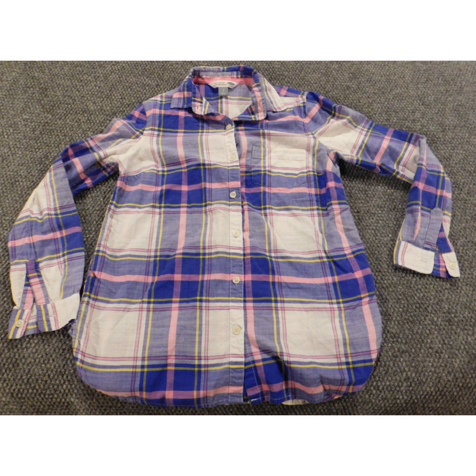 Old Navy Old Navy Womens Blouse Small plaid purple classic button down Size S / US 4 / IT 40 - 2 Thumbnail