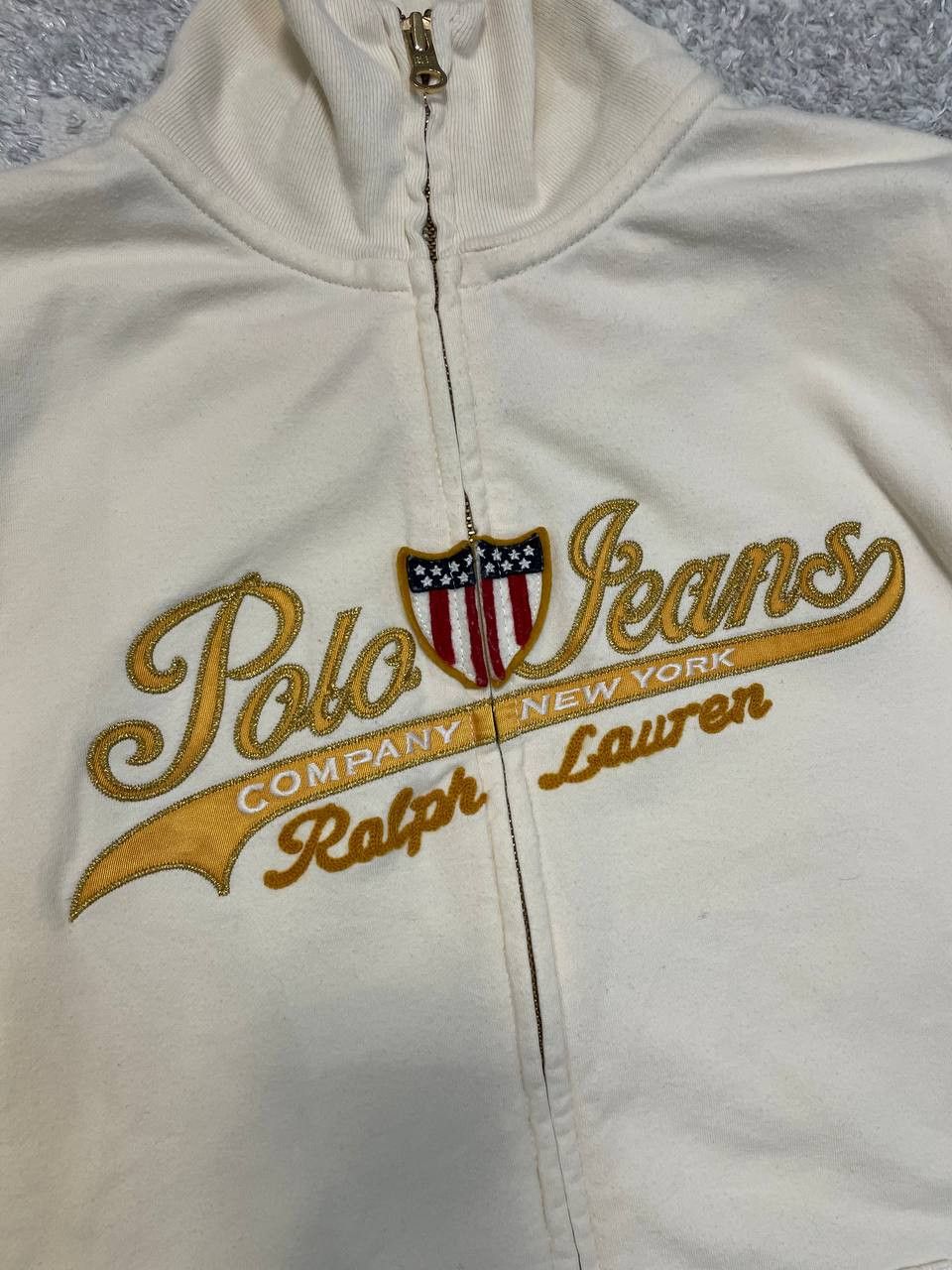 Ralph Lauren Vintage Women's zip hoodie Ralph Lauren beige Size M / US 6-8 / IT 42-44 - 3 Thumbnail
