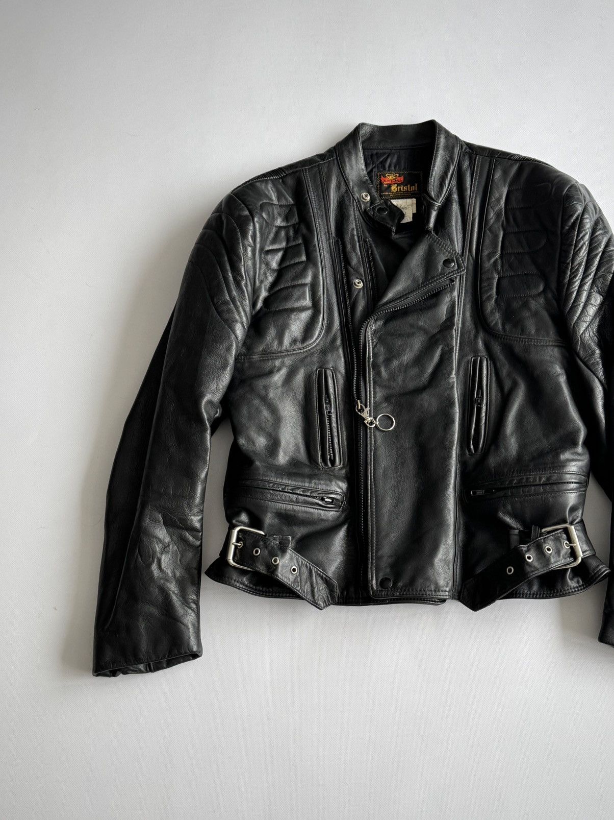 Vintage Vintage 1980s Golden Crown by Bristol Moto Leather Jacket Size US L / EU 52-54 / 3 - 3 Thumbnail
