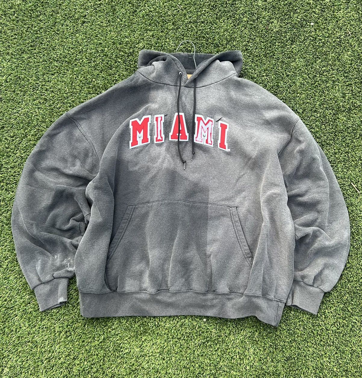 Champion Vintage 90s Distressed THRASHED Miami Grunge Hoodie Size US XL / EU 56 / 4 - 1 Thumbnail