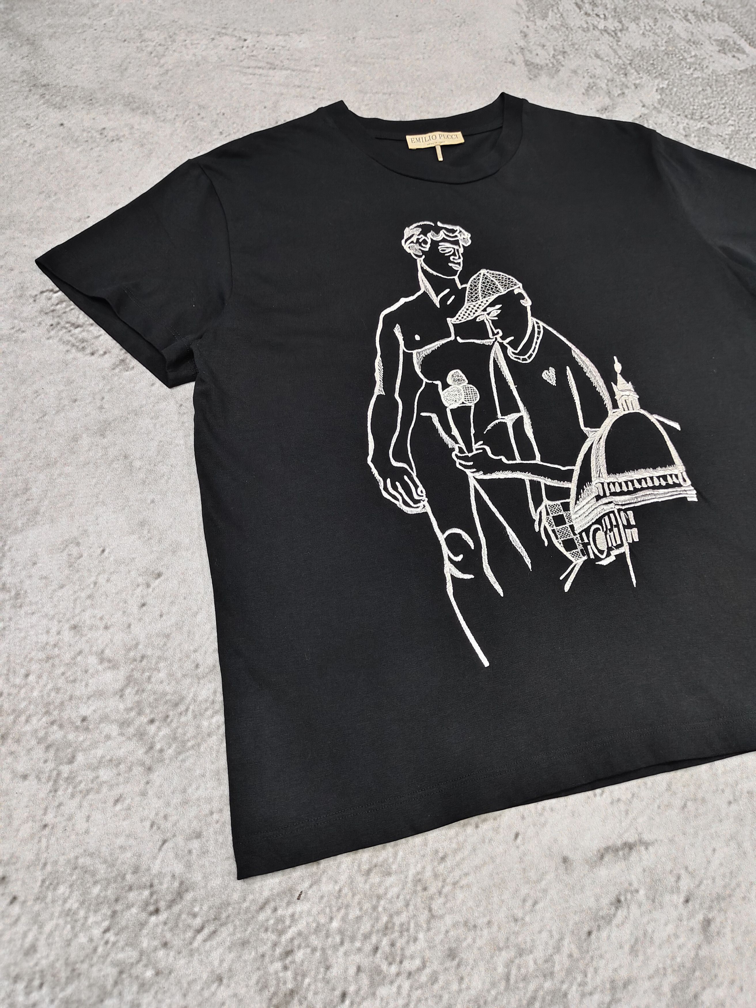 Emilio Pucci Emilio Pucci-Minimalist Artcore Classical Embroidered Tee Size M / US 6-8 / IT 42-44 - 4 Thumbnail