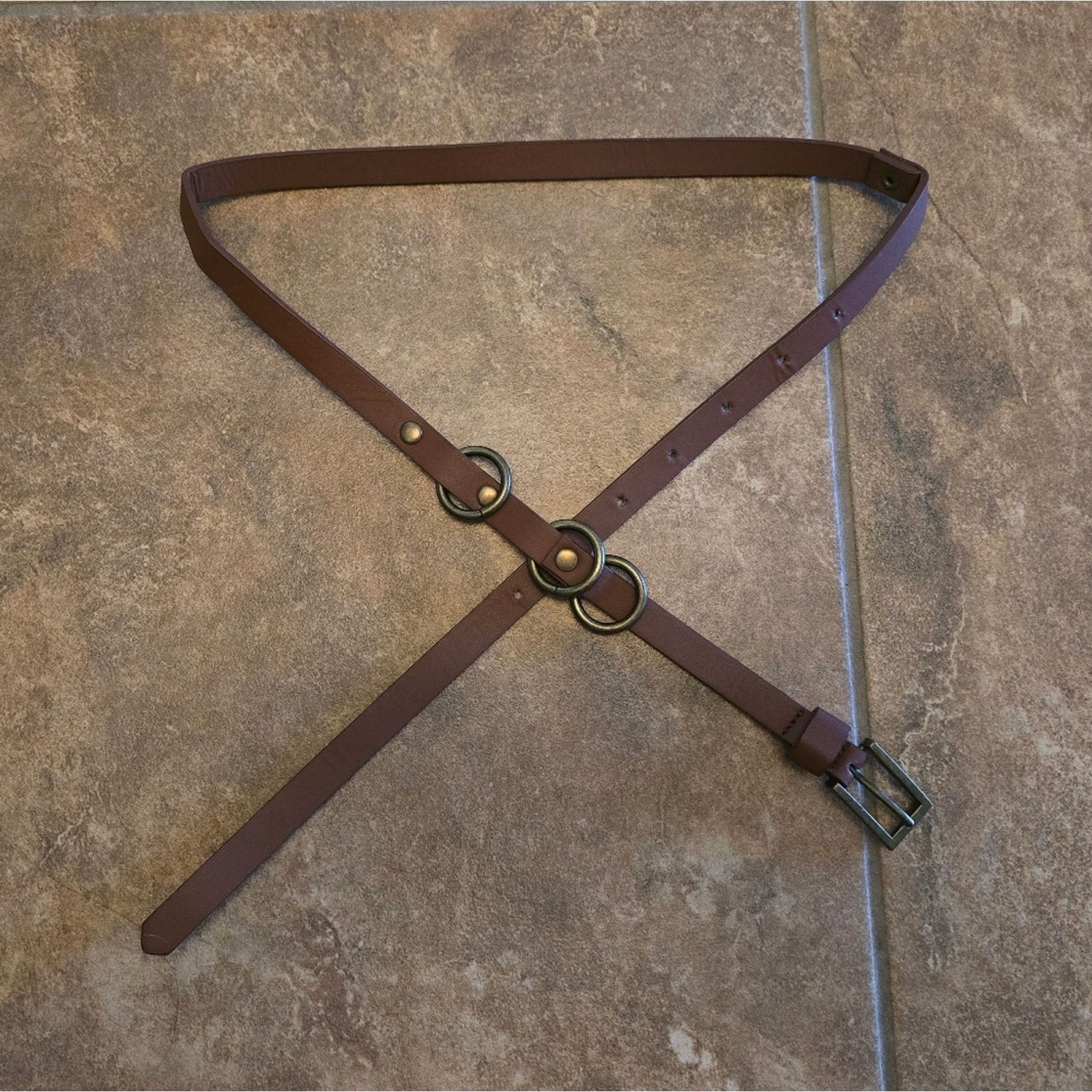 Other Chocolate Triple Ring 39 Thin Belt Size ONE SIZE - 1 Thumbnail
