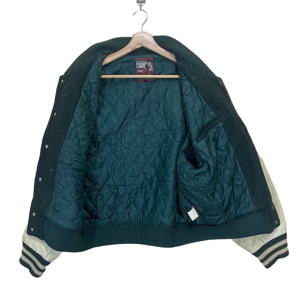 Big John Vintage 90s Burbon Street Big Logo Varsity Sleeve Leather Size US M / EU 48-50 / 2 - 12 Thumbnail