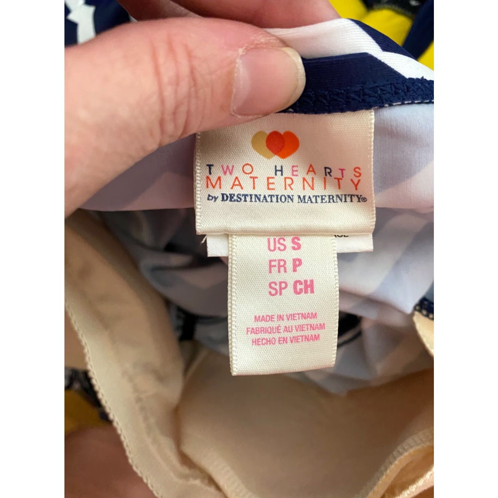 Swims Two Hearts Maternity Swim Top Striped Blue/ White Size S Size S / US 4 / IT 40 - 5 Thumbnail