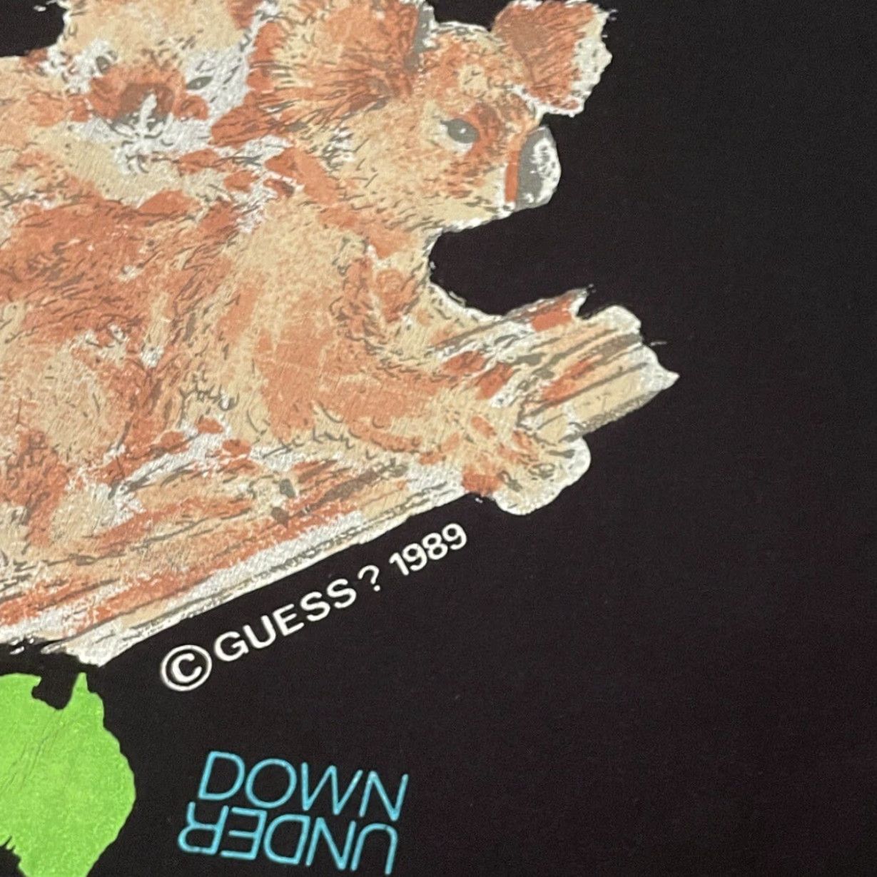 Guess VINTAGE Guess Down Under Koala Bear Nature VTG 1989 Shirt Mens XL Black 90s Animals Hip Hop Nature Mens Size US XL / EU 56 / 4 - 3 Thumbnail