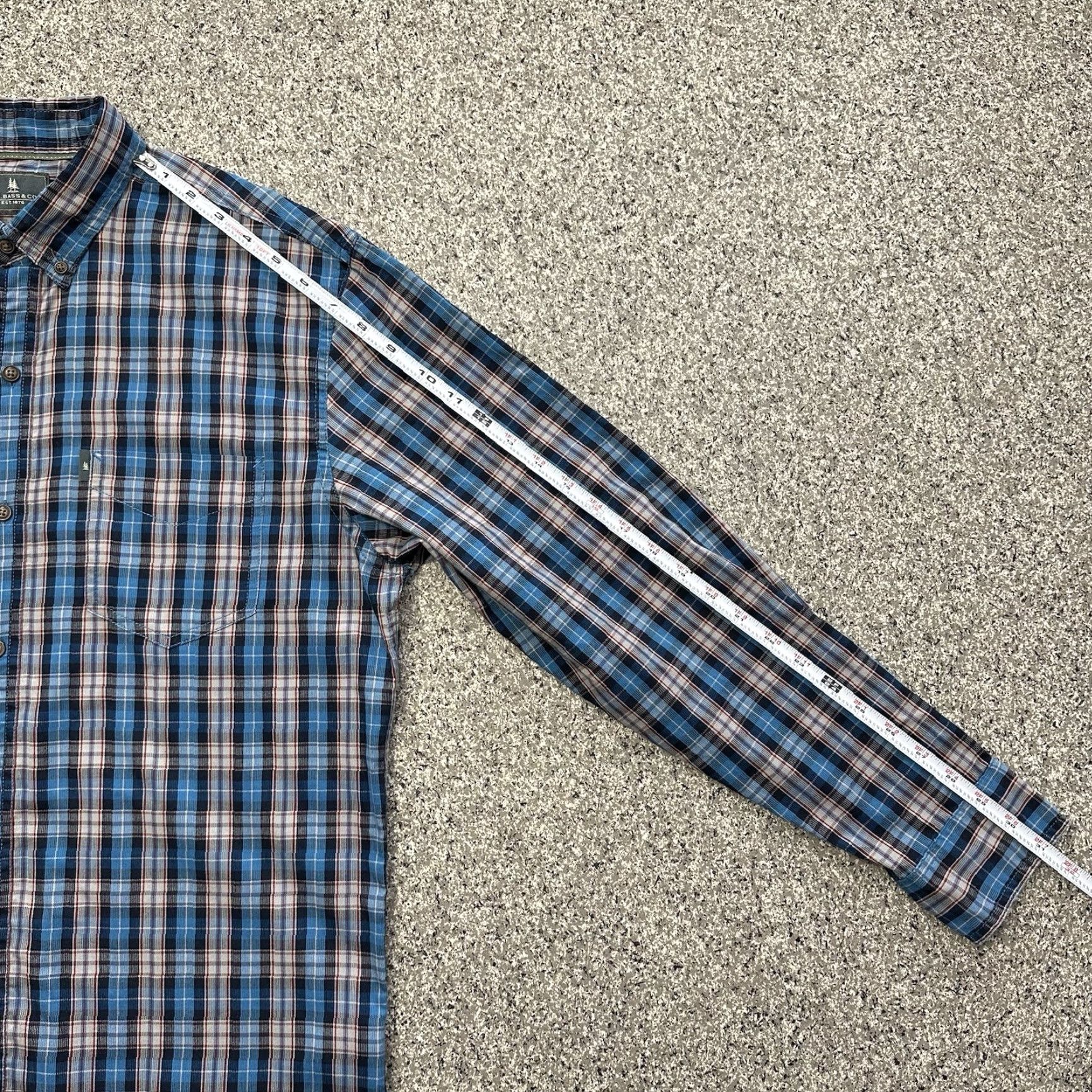 Vintage G.H. Bass & Co. Button-Up Shirt Mens M Plaid Corded Poplin Blue, Long Sleeve, Button-Down, Cotton-Polyester, Casual Shirt Size US M / EU 48-50 / 2 - 7 Thumbnail