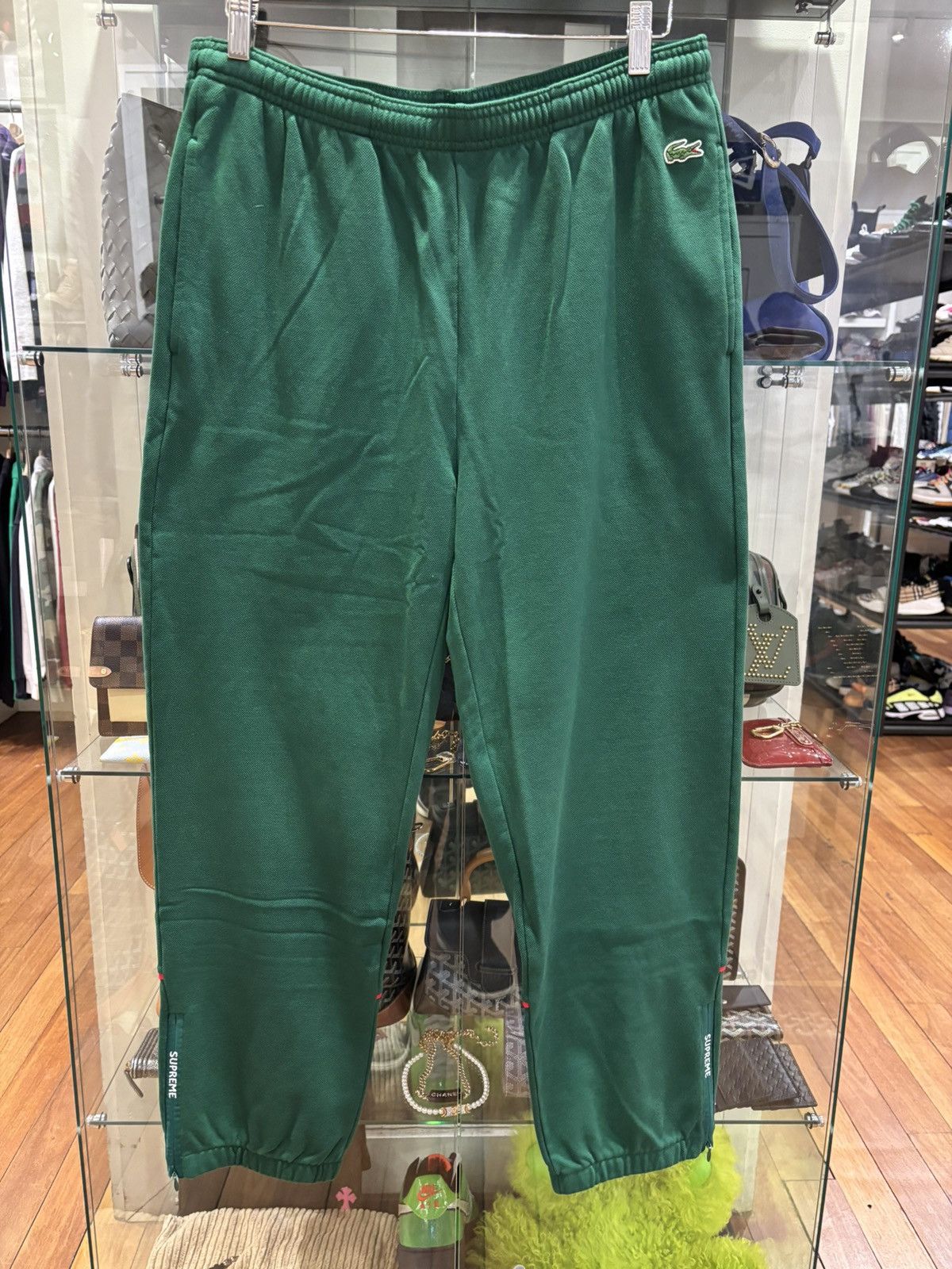 Lacoste × Supreme Supreme Lacoste Green Ankle Zip Pants Size US 32 / EU 48 - 1 Thumbnail