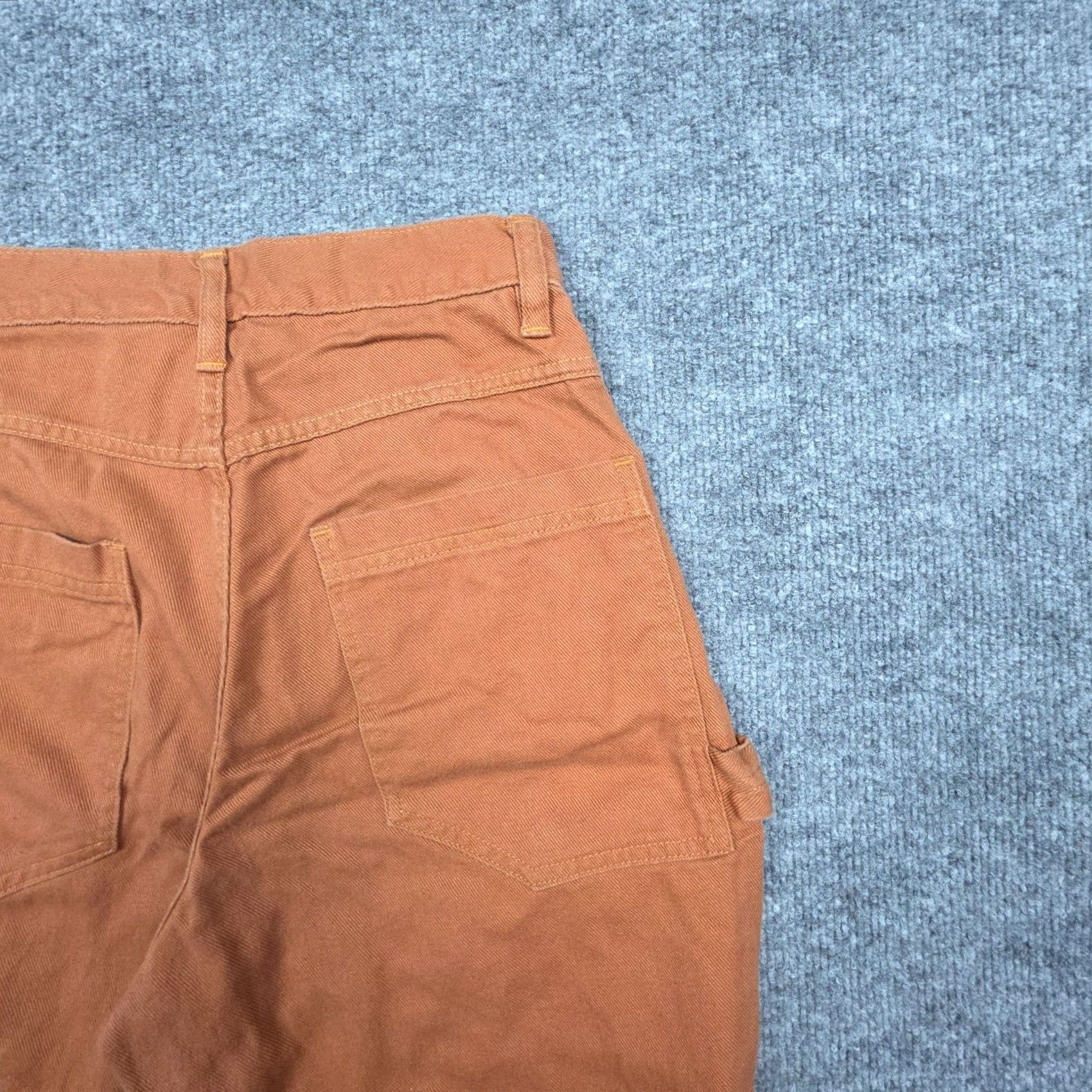 Vintage Curator SF Wide-Leg Pants Women XXS Orange 100% Cotton Twill Carpenter Pockets Inseam 27" Casual Vintage No Rise High 10.5in+ Wide-Leg Size 24" / US 00 / IT 34 - 4 Thumbnail