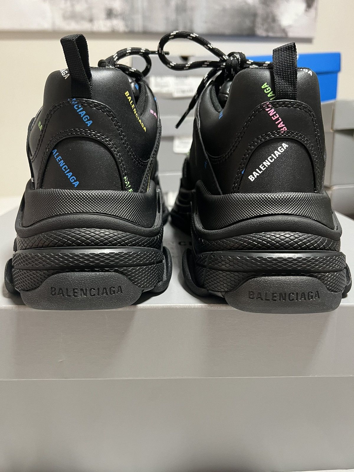 Balenciaga Balenciaga Triple S All Over Black/Multicolor Size US 11 / EU 44 - 6 Thumbnail