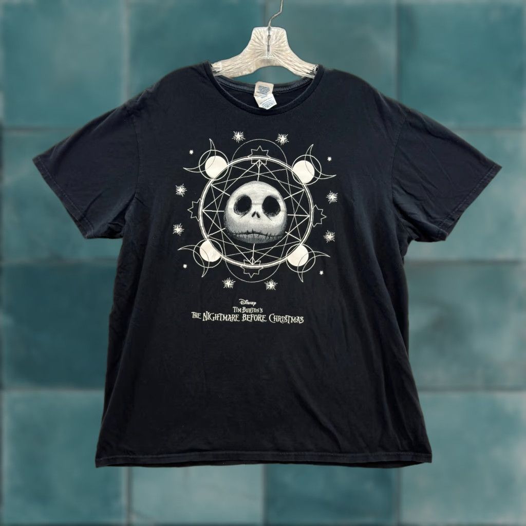 Delta VINTAGE Nightmare Before Christmas T-Shirt XL Unisex Black Graphic Promo Jack Skellington Graphic Tee Size US XL / EU 56 / 4 - 1 Thumbnail