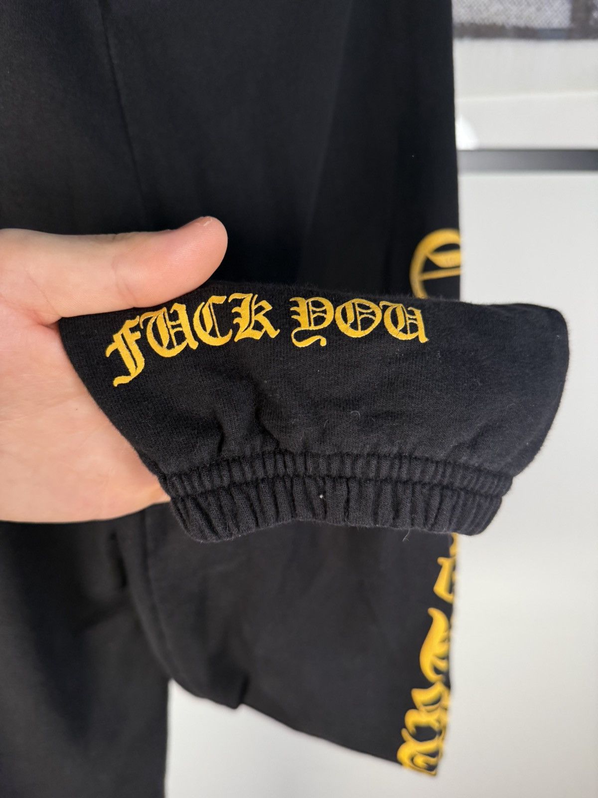 Chrome Hearts ICONIC EVERYDAY⚡️VOLT COLORWAY LOGO "FUCK YOU" SWEATPANTS Size US 32 / EU 48 - 3 Thumbnail