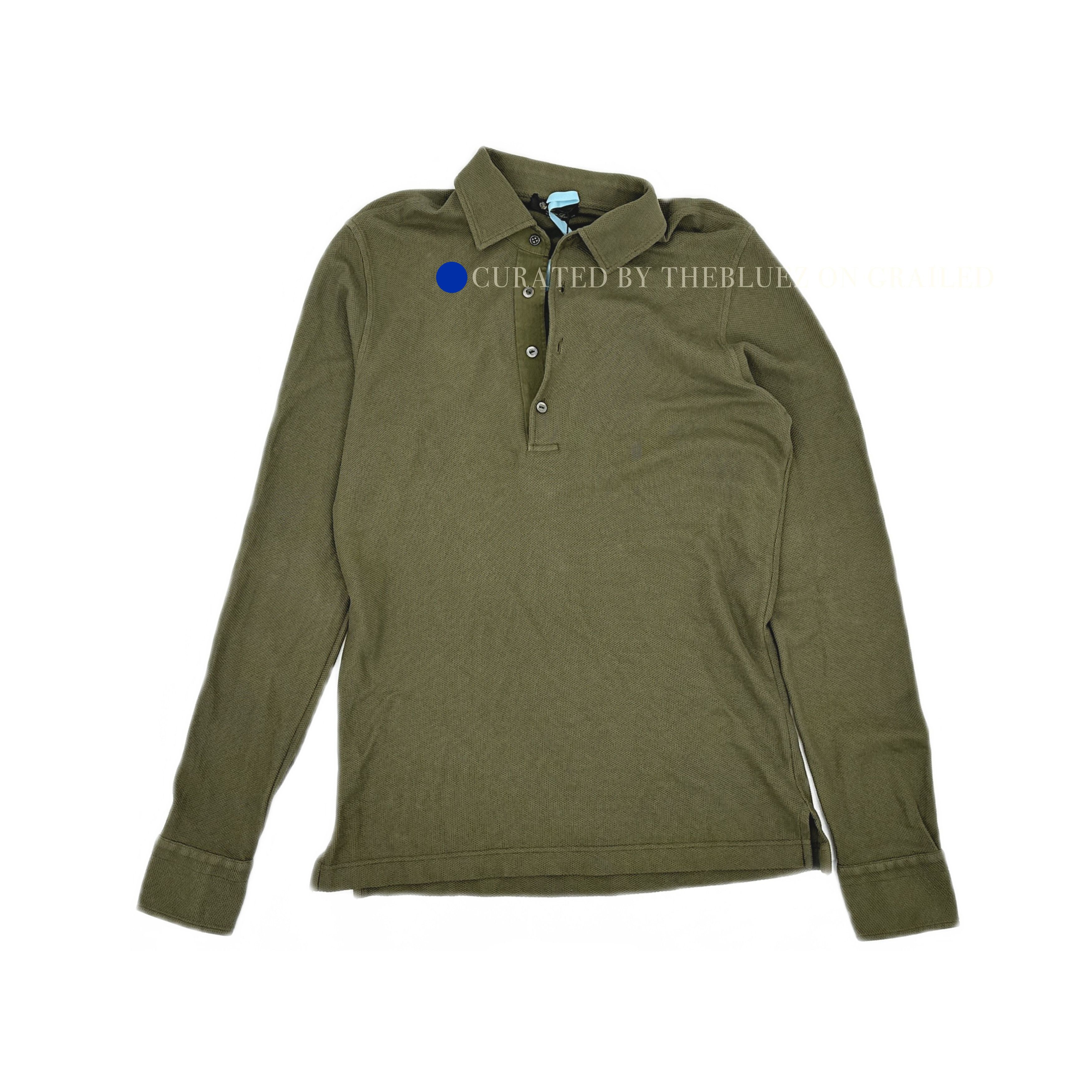 Loro Piana Green Long-Sleeve Polo Shirt Size US XS / EU 42 / 0 - 1 Thumbnail