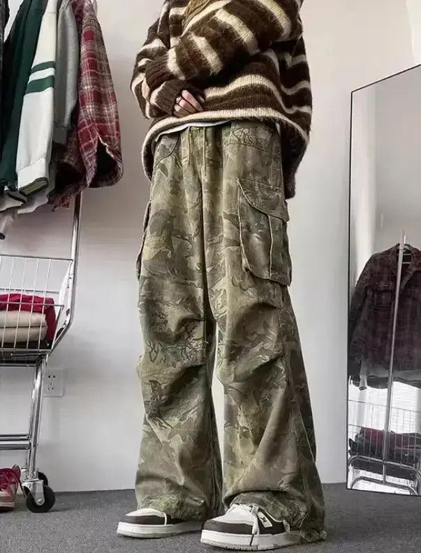 Japanese Brand Loose straight leg wide leg camouflage jeans Size US 32 / EU 48 - 1 Thumbnail