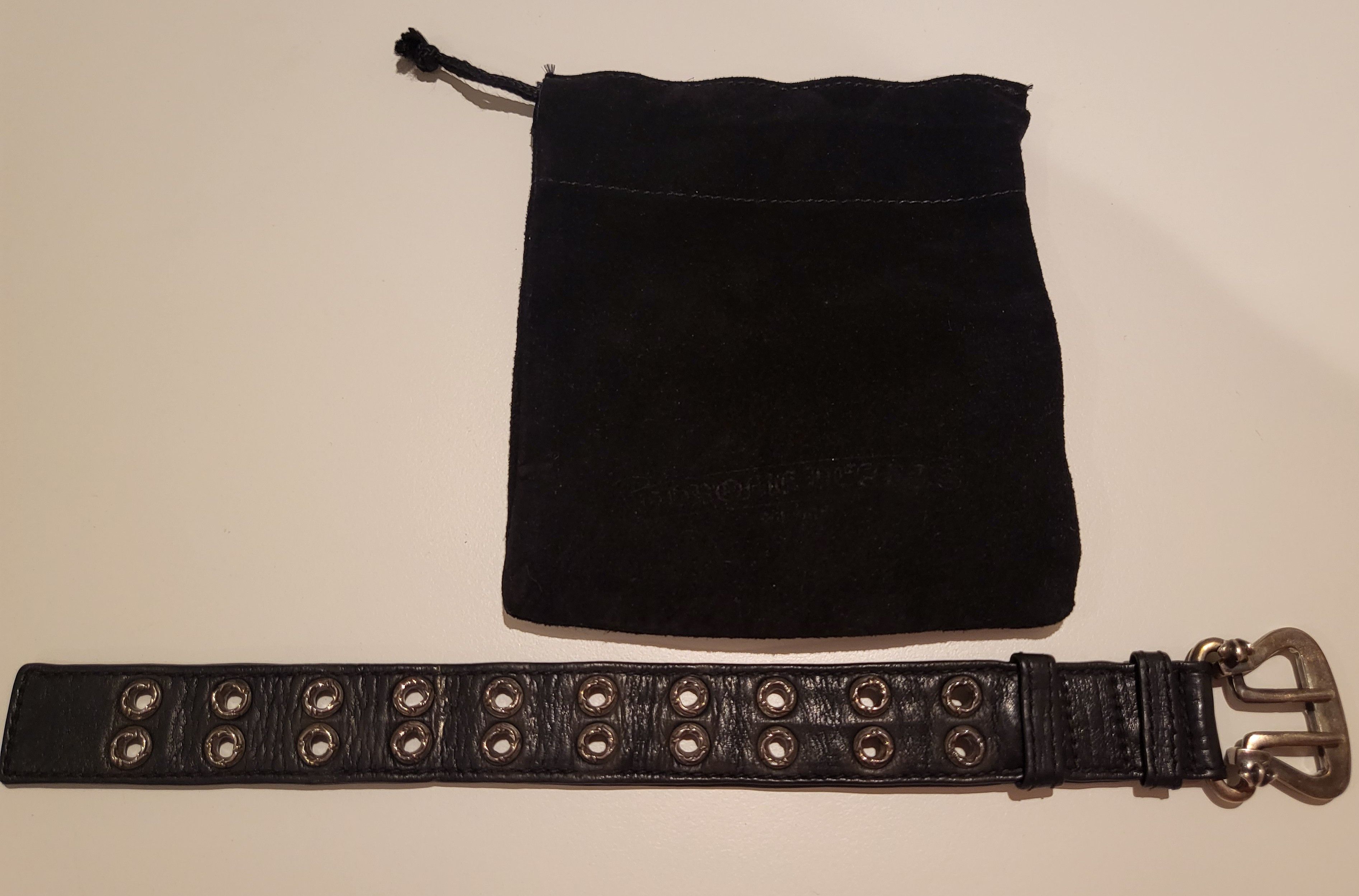 Chrome Hearts Chrome Hearts Leather Sterling Grommet Bracelet 2003 Size ONE SIZE - 6 Thumbnail