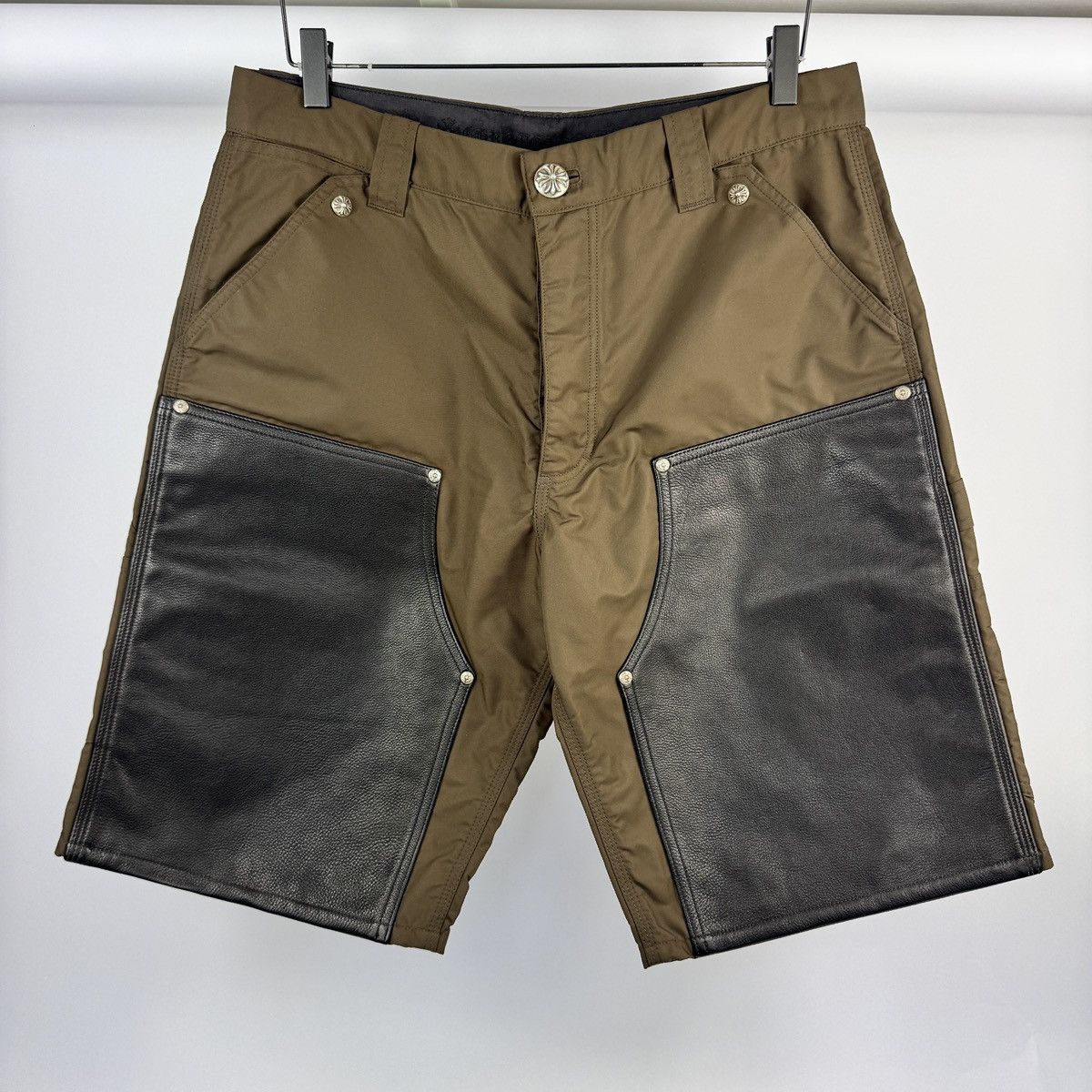 Chrome Hearts 1/1 CARPENTER NYLON LEATHER SHORTS PINK CROSS (RARE) Size US 33 - 4 Thumbnail